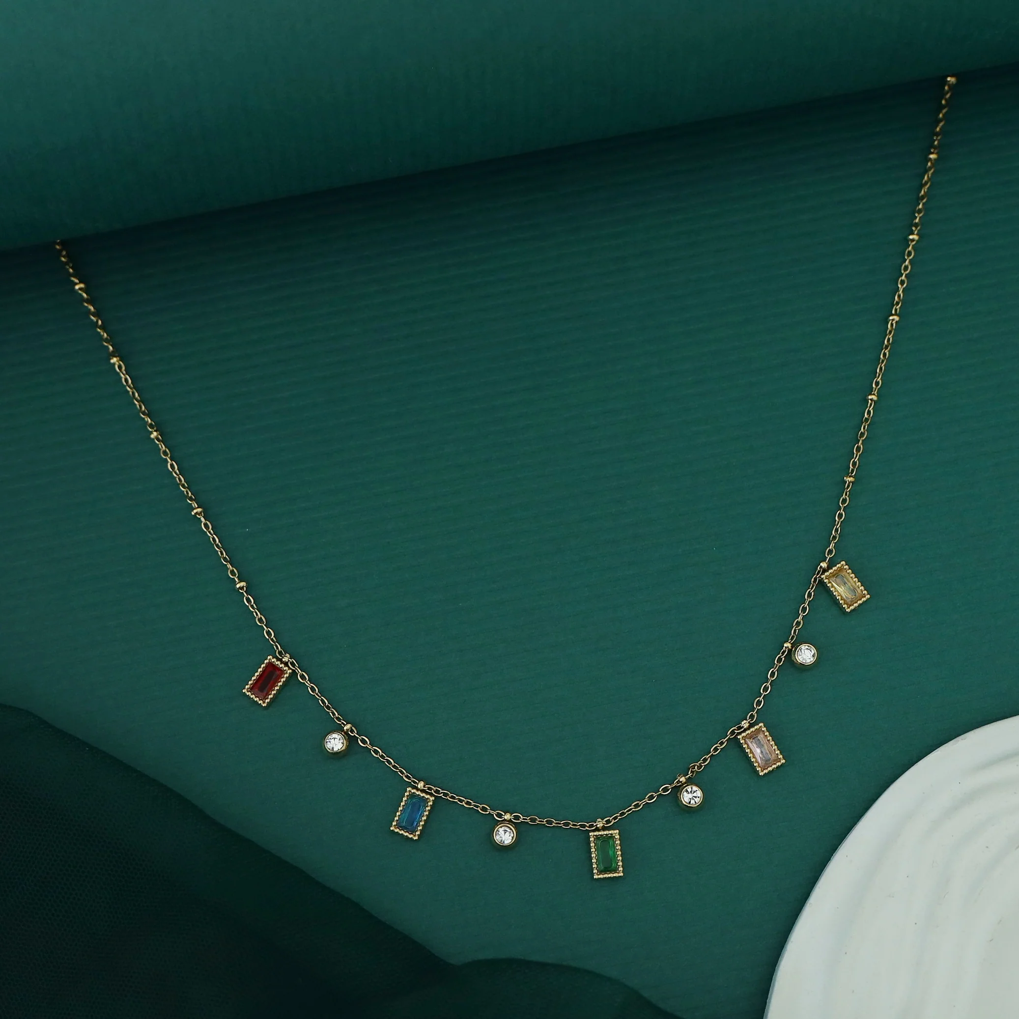 Noelle Rectangle Mini Round Neckpiece - Image 7