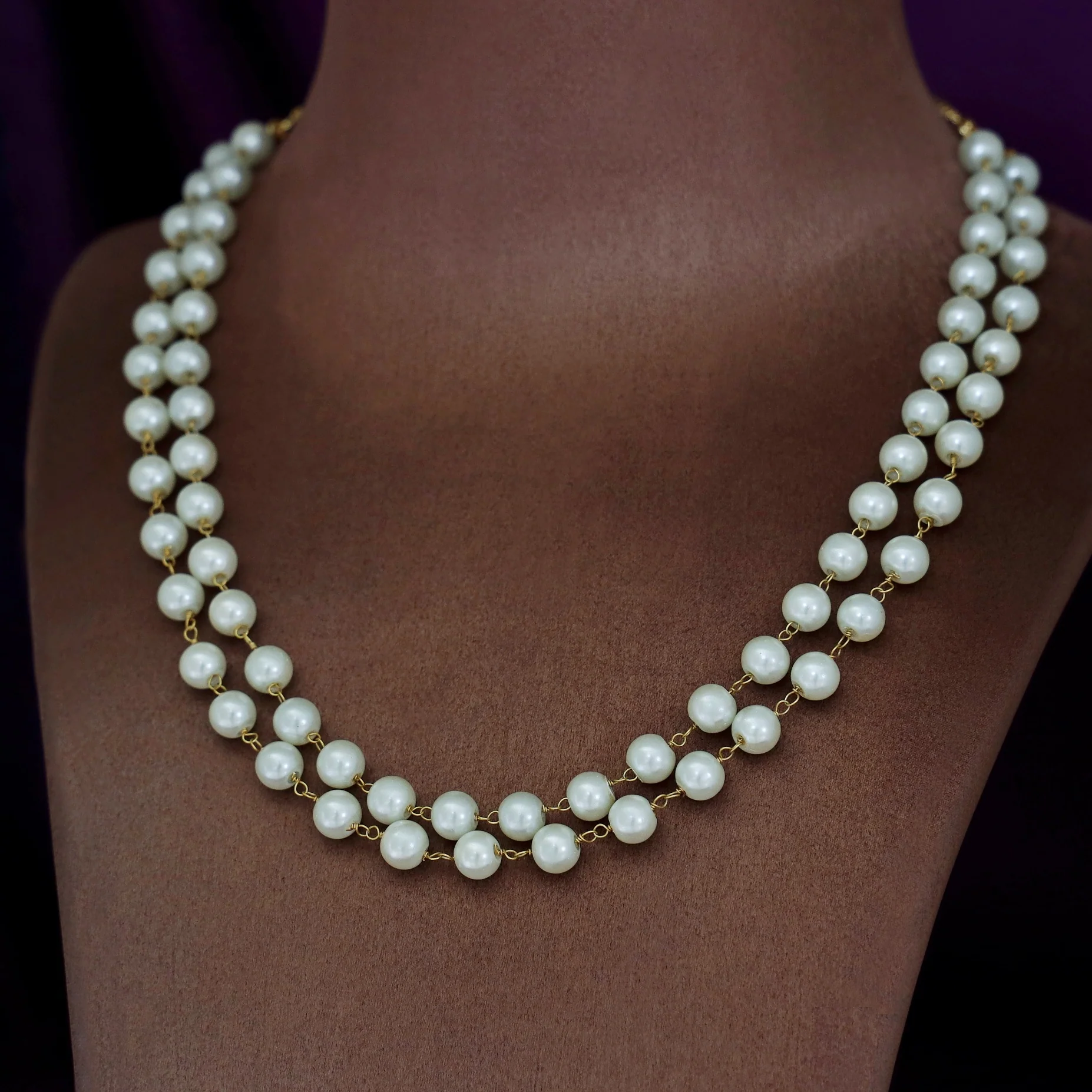 Nyla Two Layer Pearl Neckpiece - Image 4