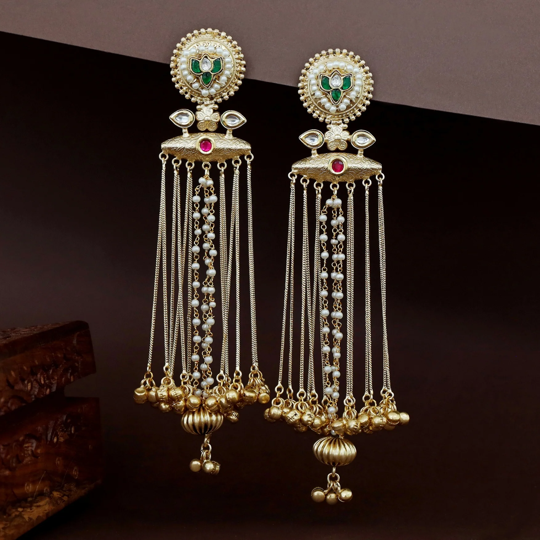 Ojasvi Hanging Ghungroo Kashmiri Earring - Image 3