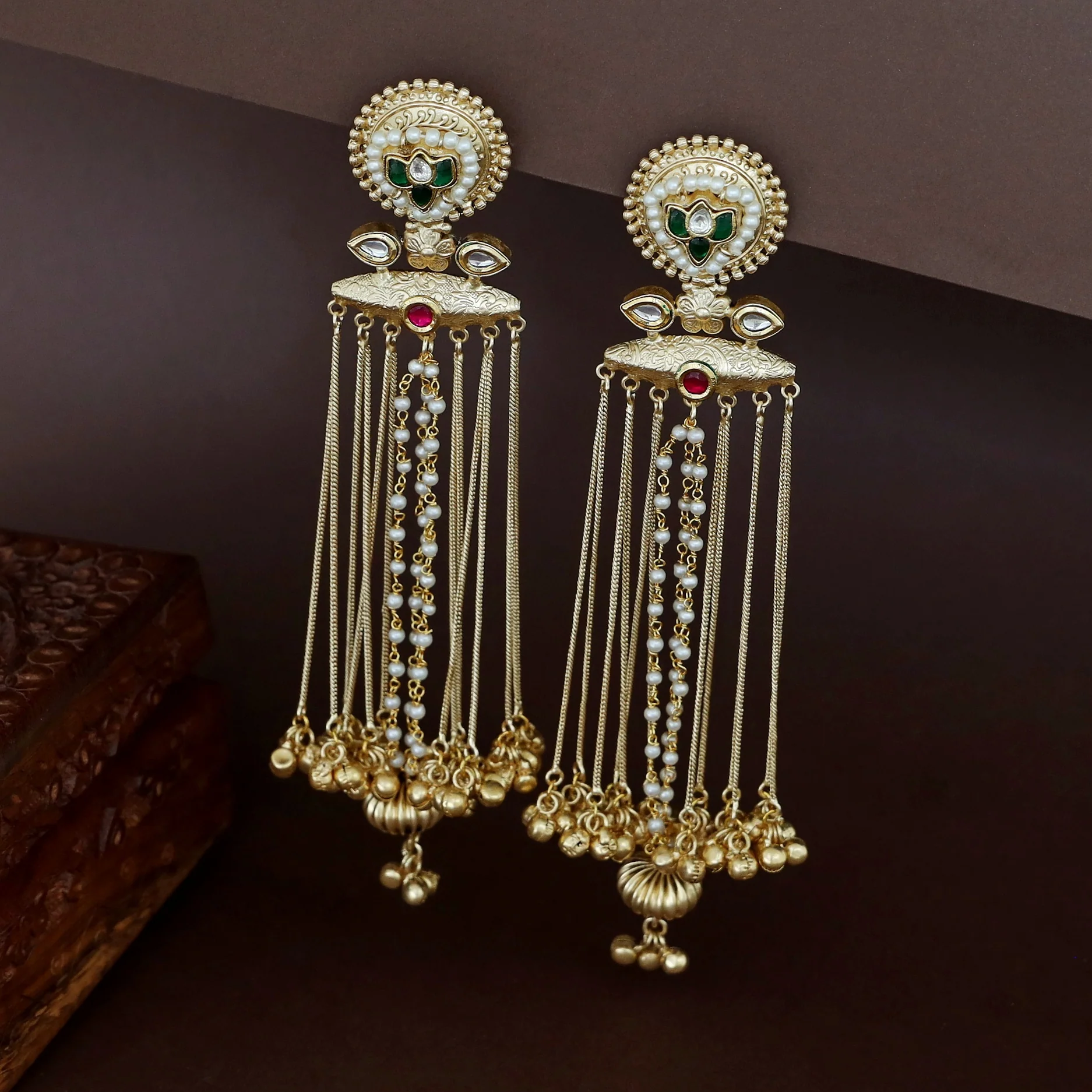 Ojasvi Hanging Ghungroo Kashmiri Earring - Image 5