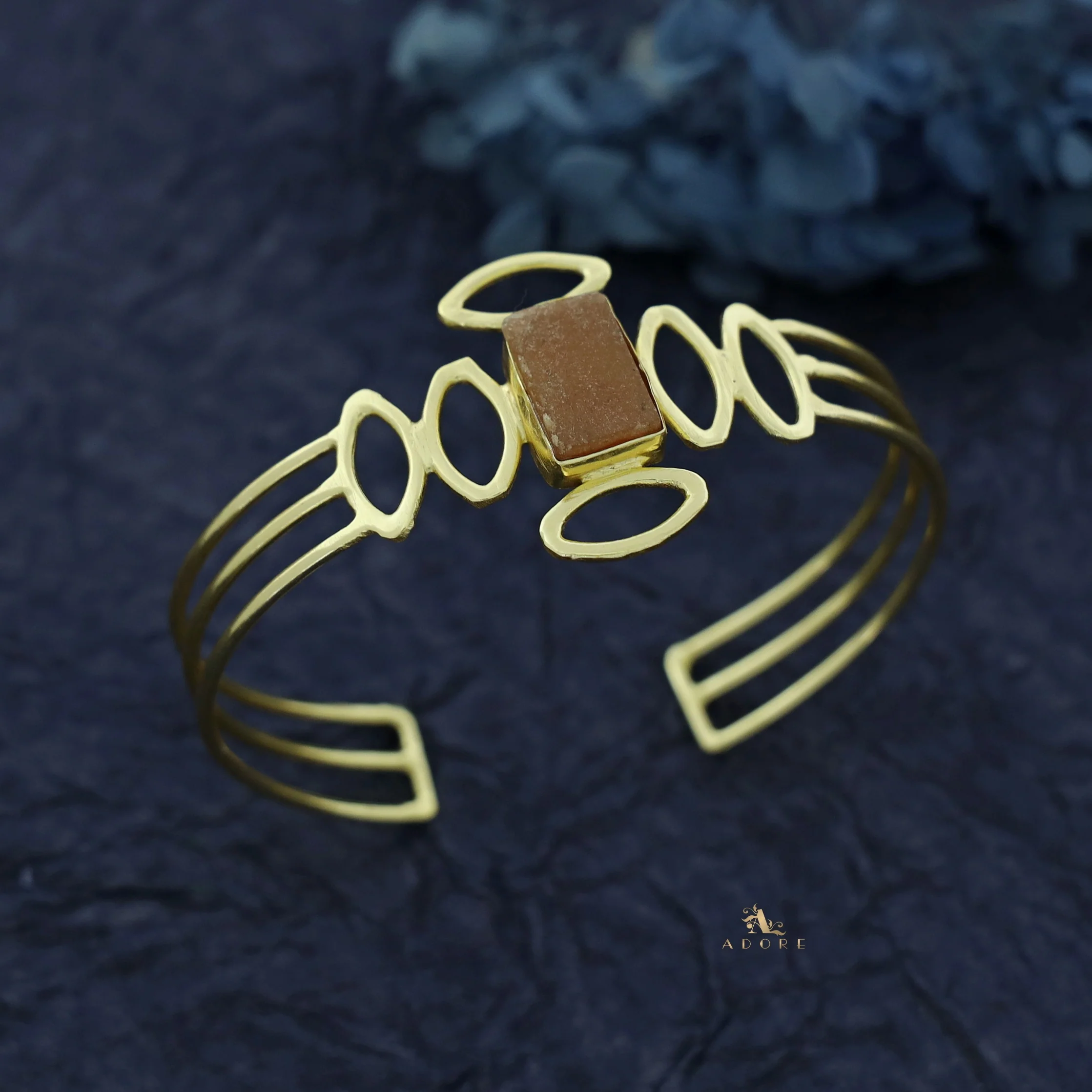Olivia Golden Raw Stone Bangle - Image 10