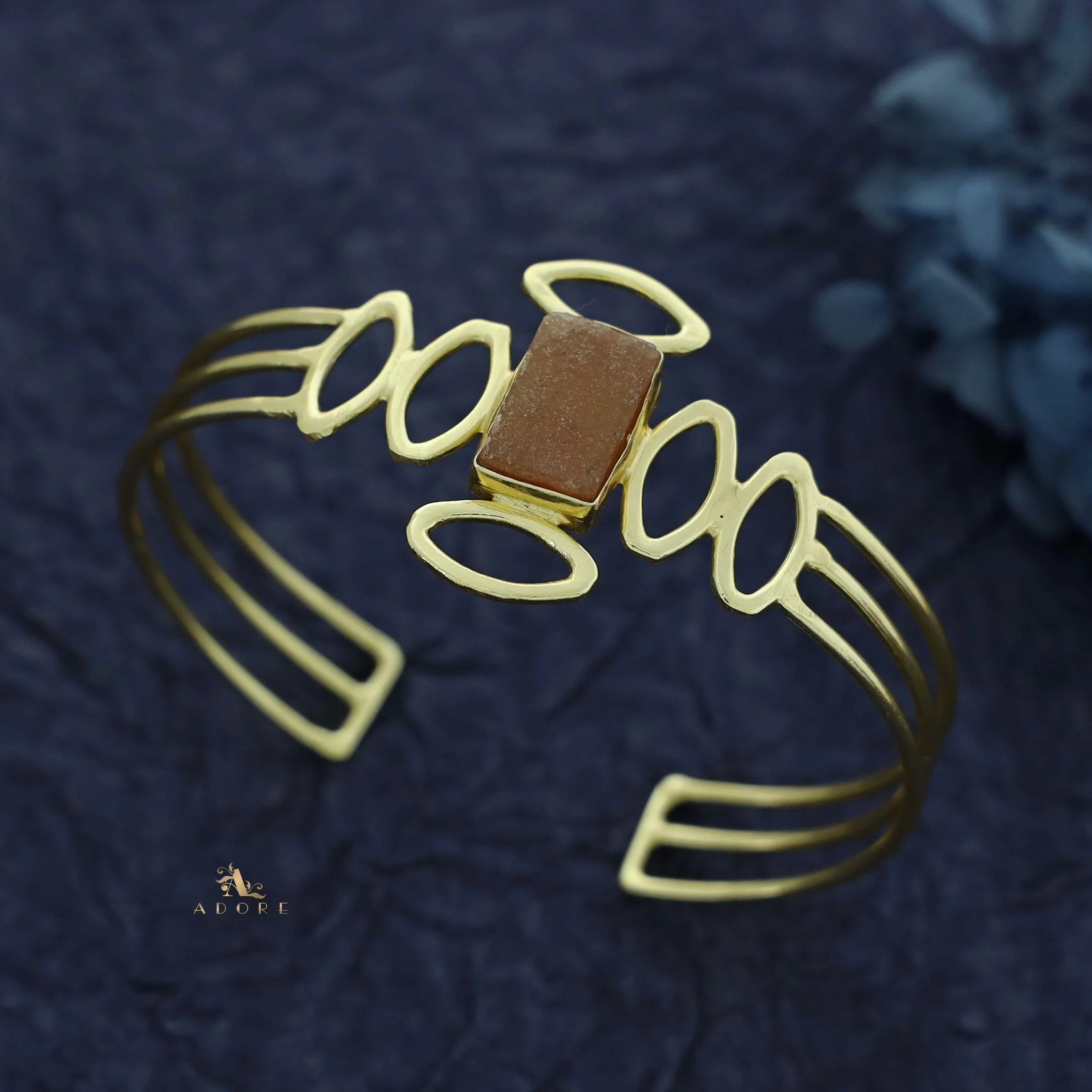 Olivia Golden Raw Stone Bangle - Image 11