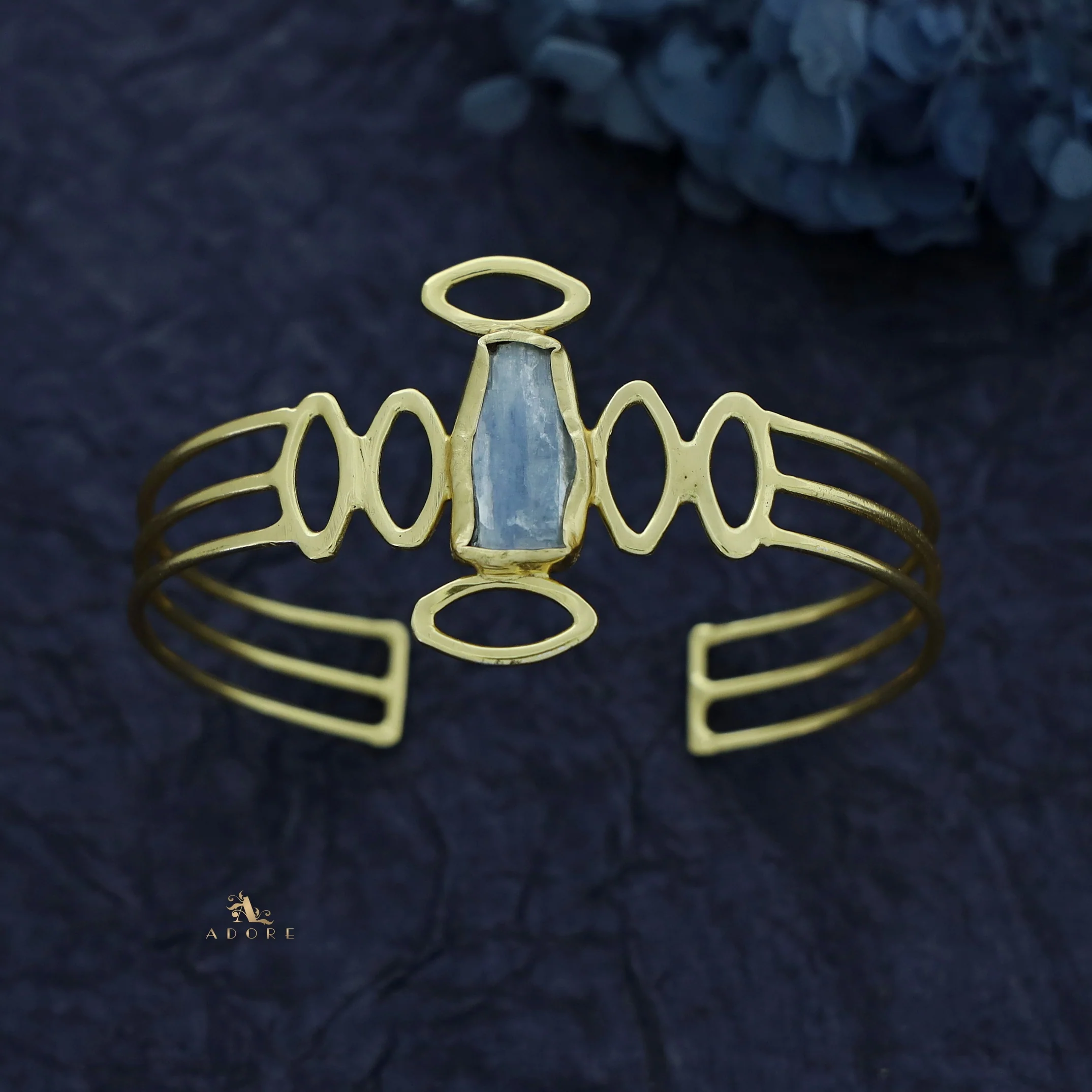 Olivia Golden Raw Stone Bangle - Image 3