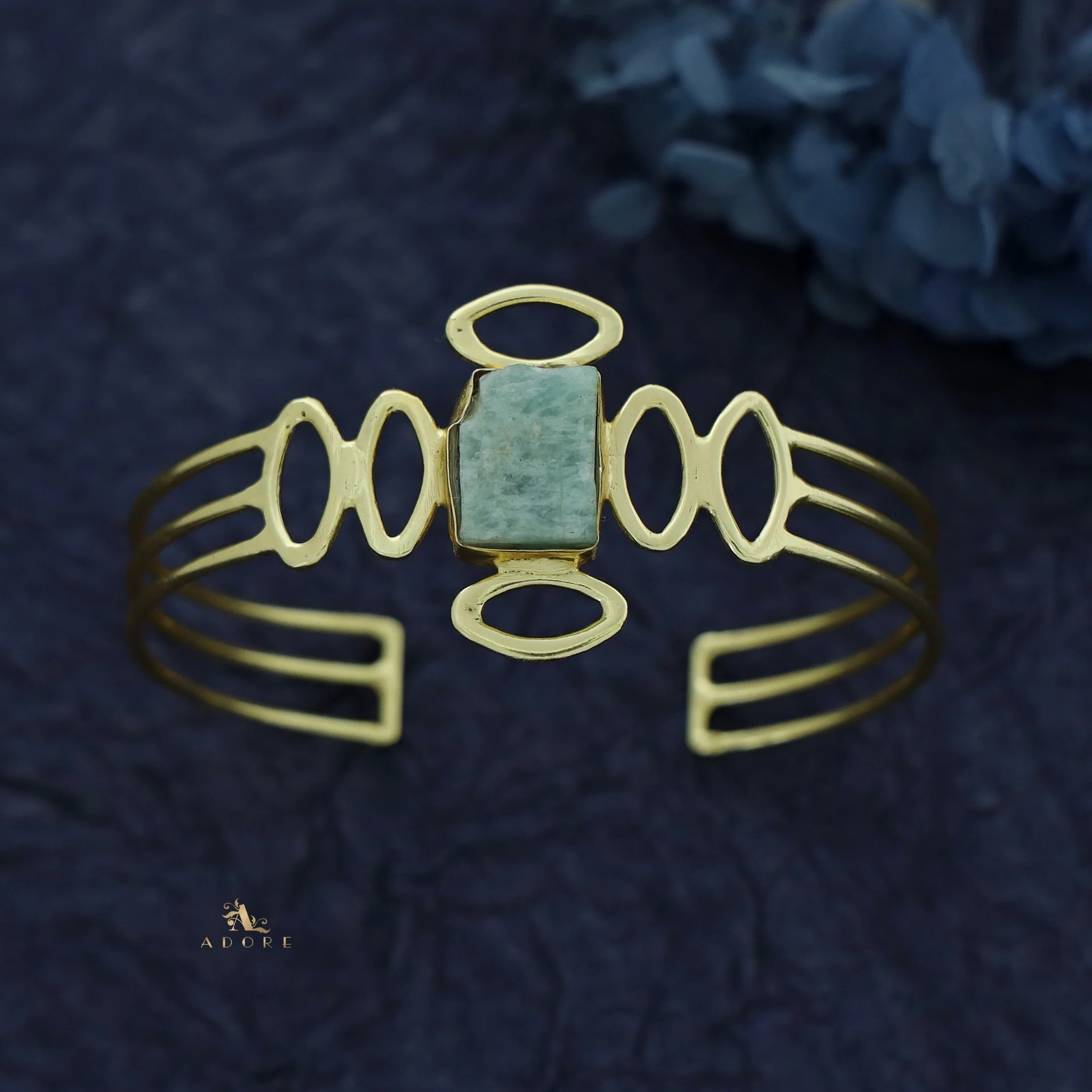 Olivia Golden Raw Stone Bangle - Image 4