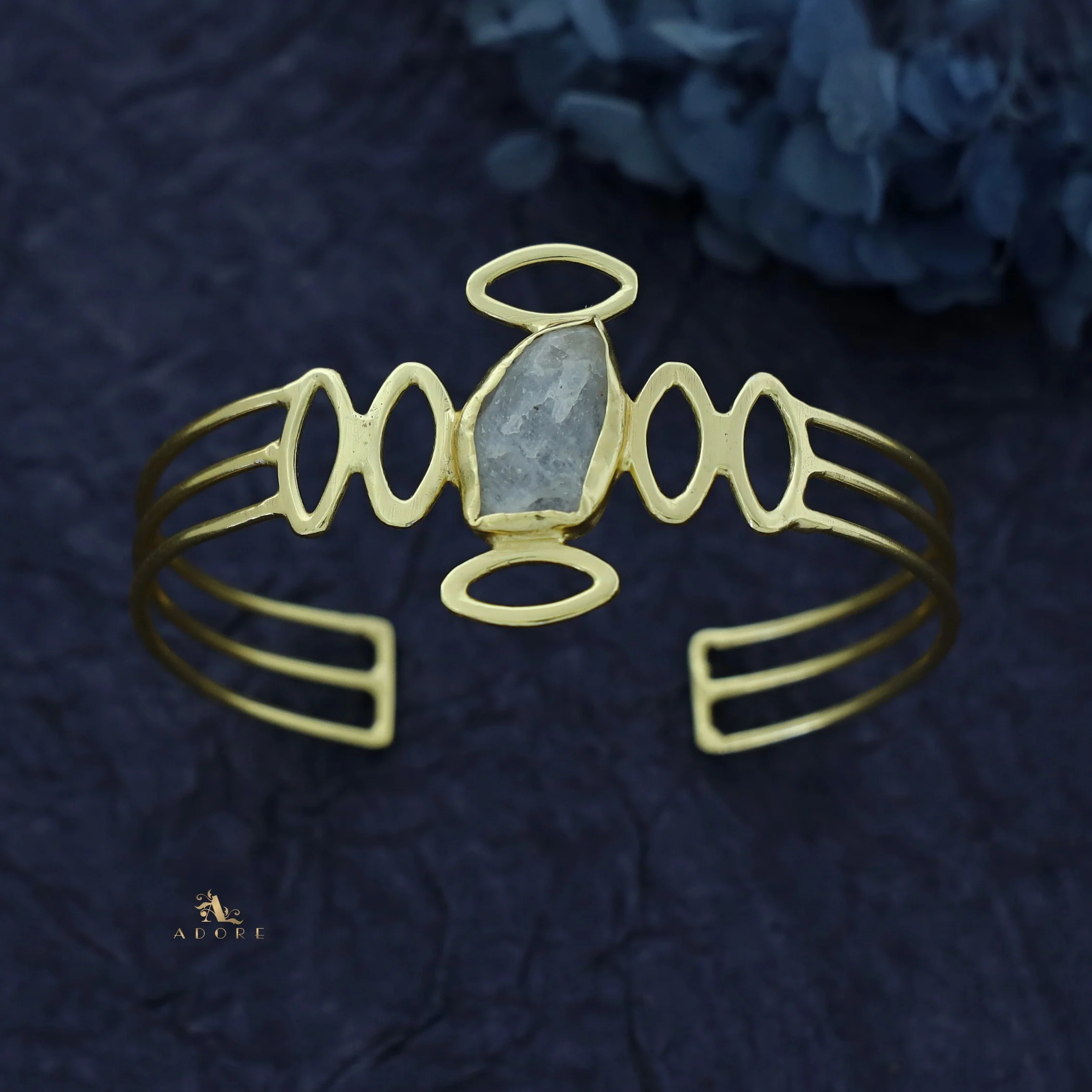 Olivia Golden Raw Stone Bangle - Image 5