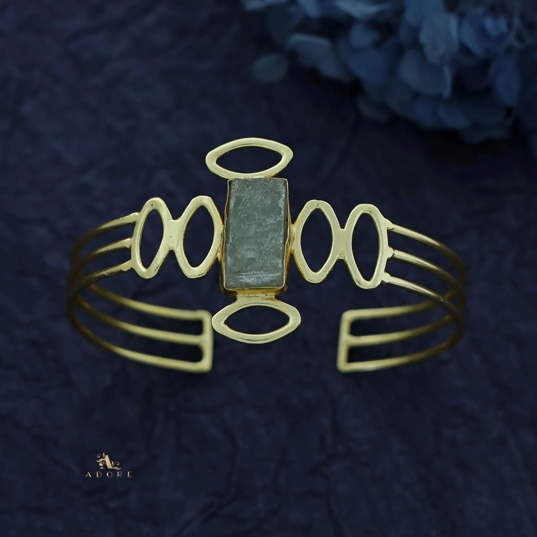 Olivia Golden Raw Stone Bangle - Image 6