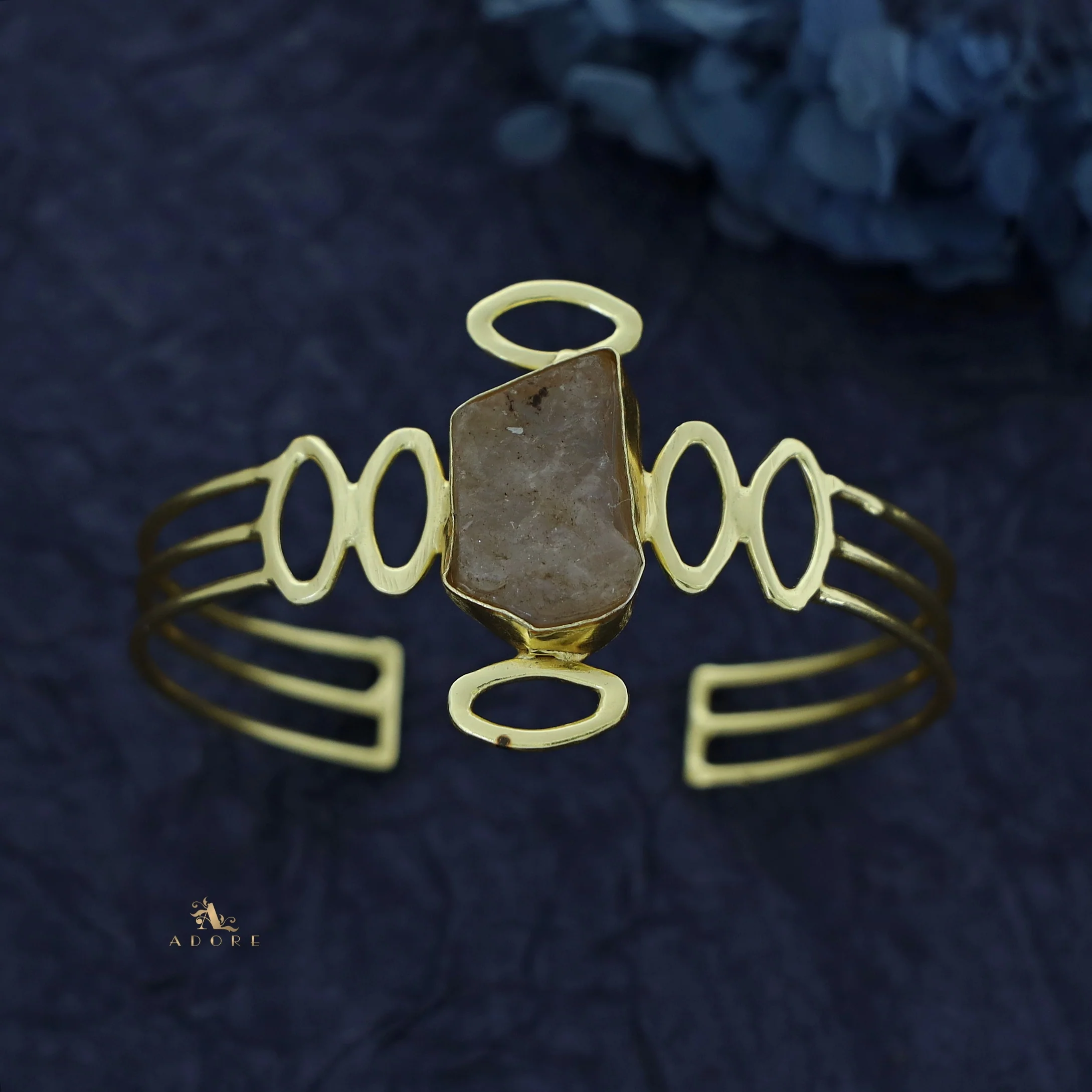 Olivia Golden Raw Stone Bangle - Image 7