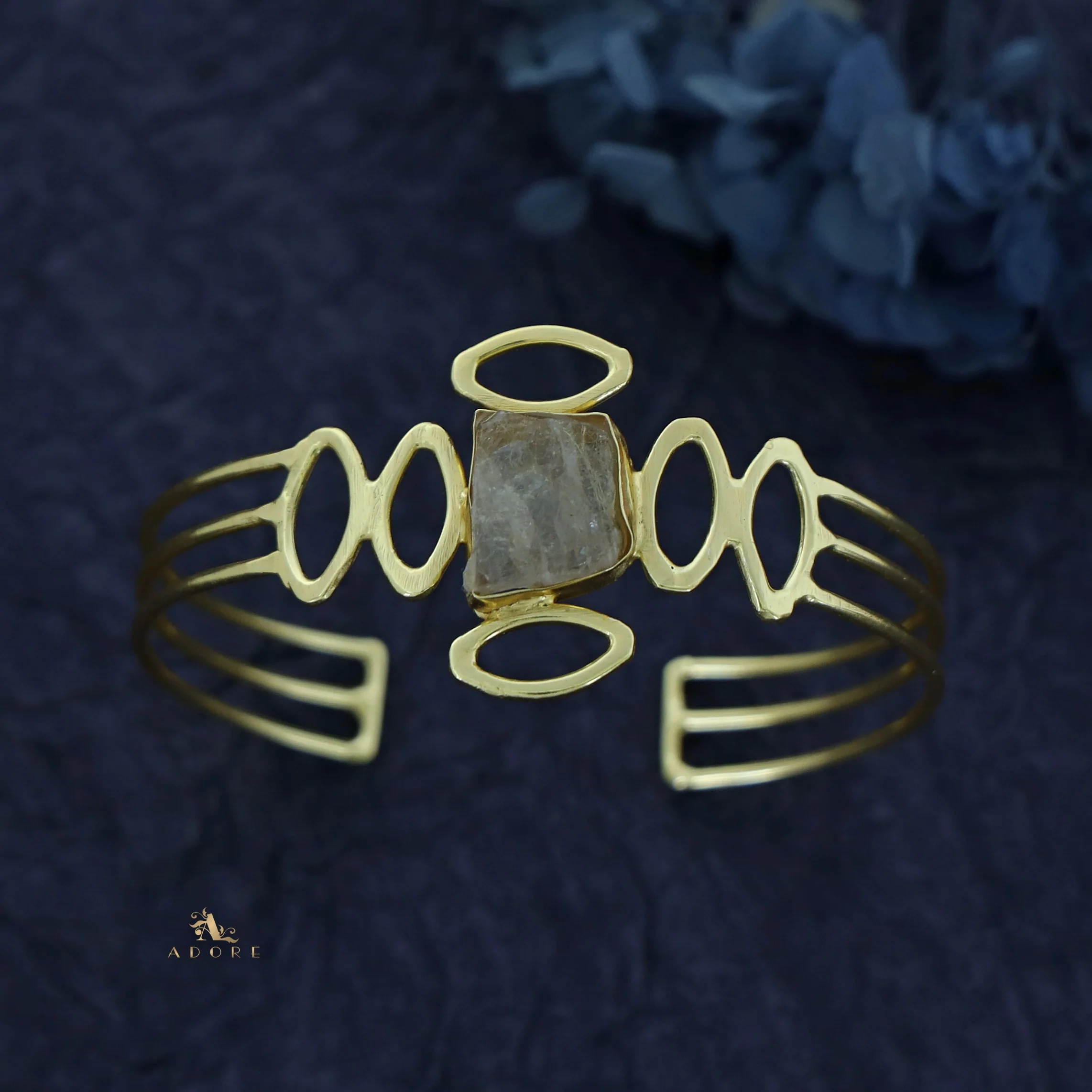 Olivia Golden Raw Stone Bangle - Image 8