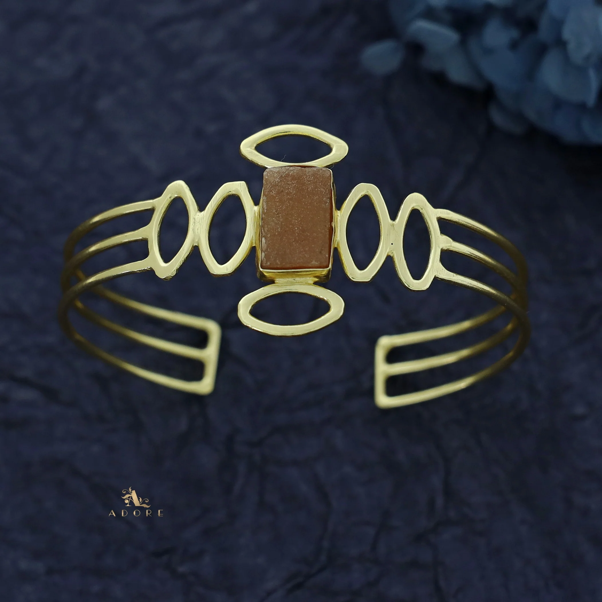 Olivia Golden Raw Stone Bangle - Image 9