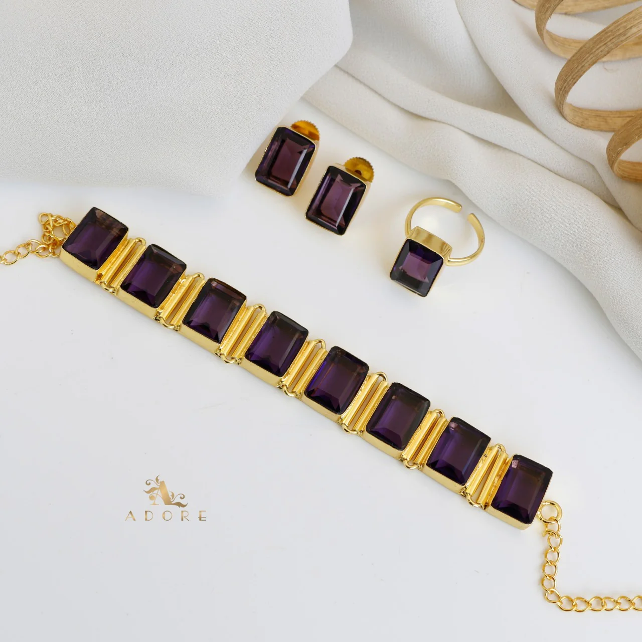 Opaline Square Choker Combo Set - Image 10