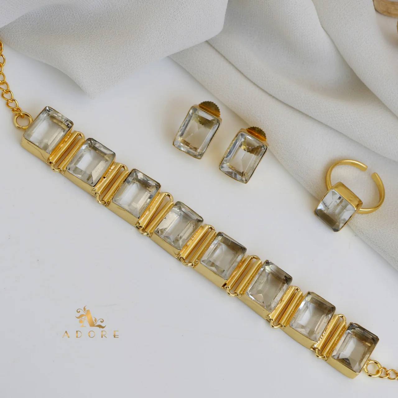 Opaline Square Choker Combo Set - Image 2