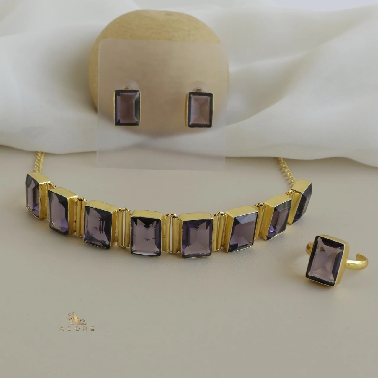 Opaline Square Choker Combo Set - Image 9