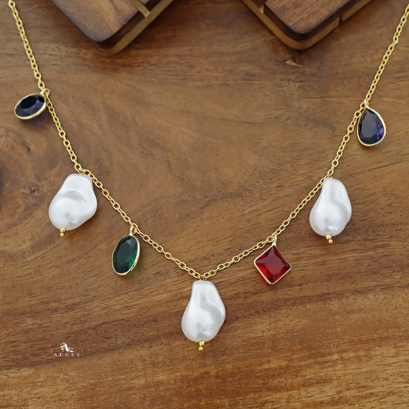 Multicolour Ameya Glossy Baroque Neckpiece - Image 3