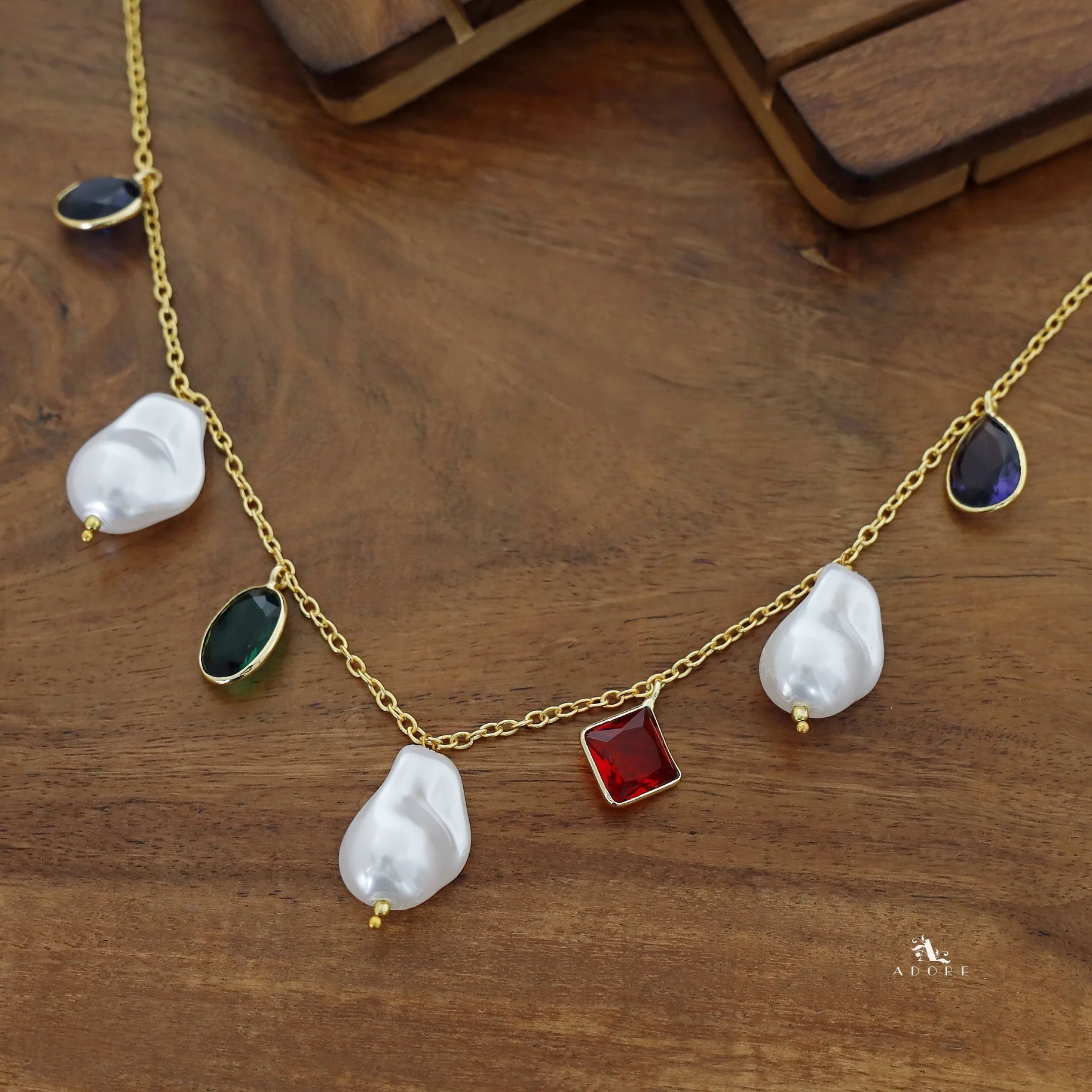 Multicolour Ameya Glossy Baroque Neckpiece - Image 5