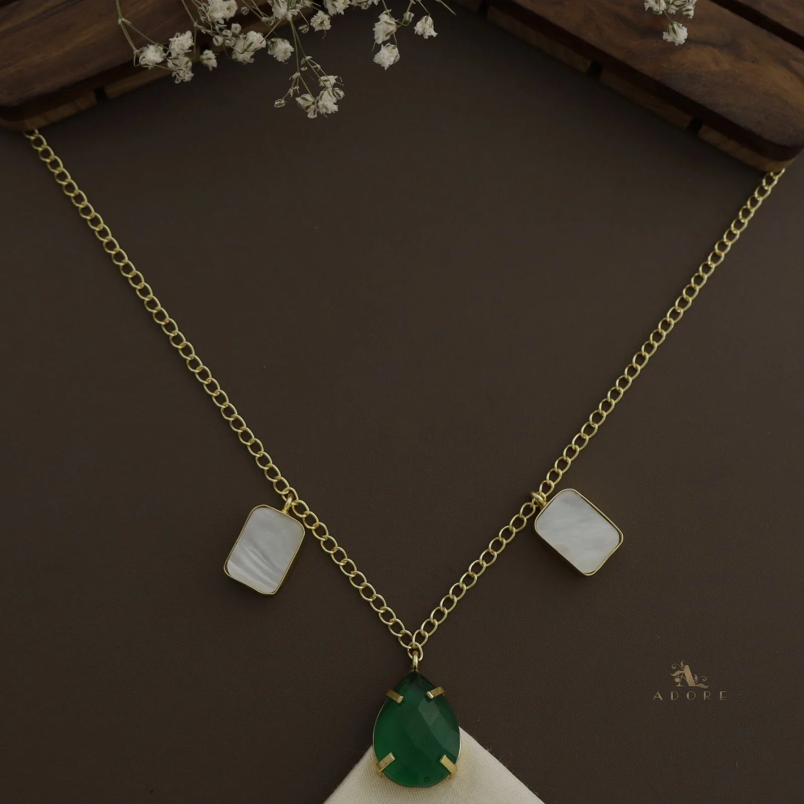 Oviana Glossy Drop & MOP Neckpiece - Image 2