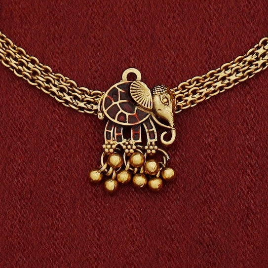 Pallavini 5 Airavat Choker/Short Neckpiece With Earring - Image 7