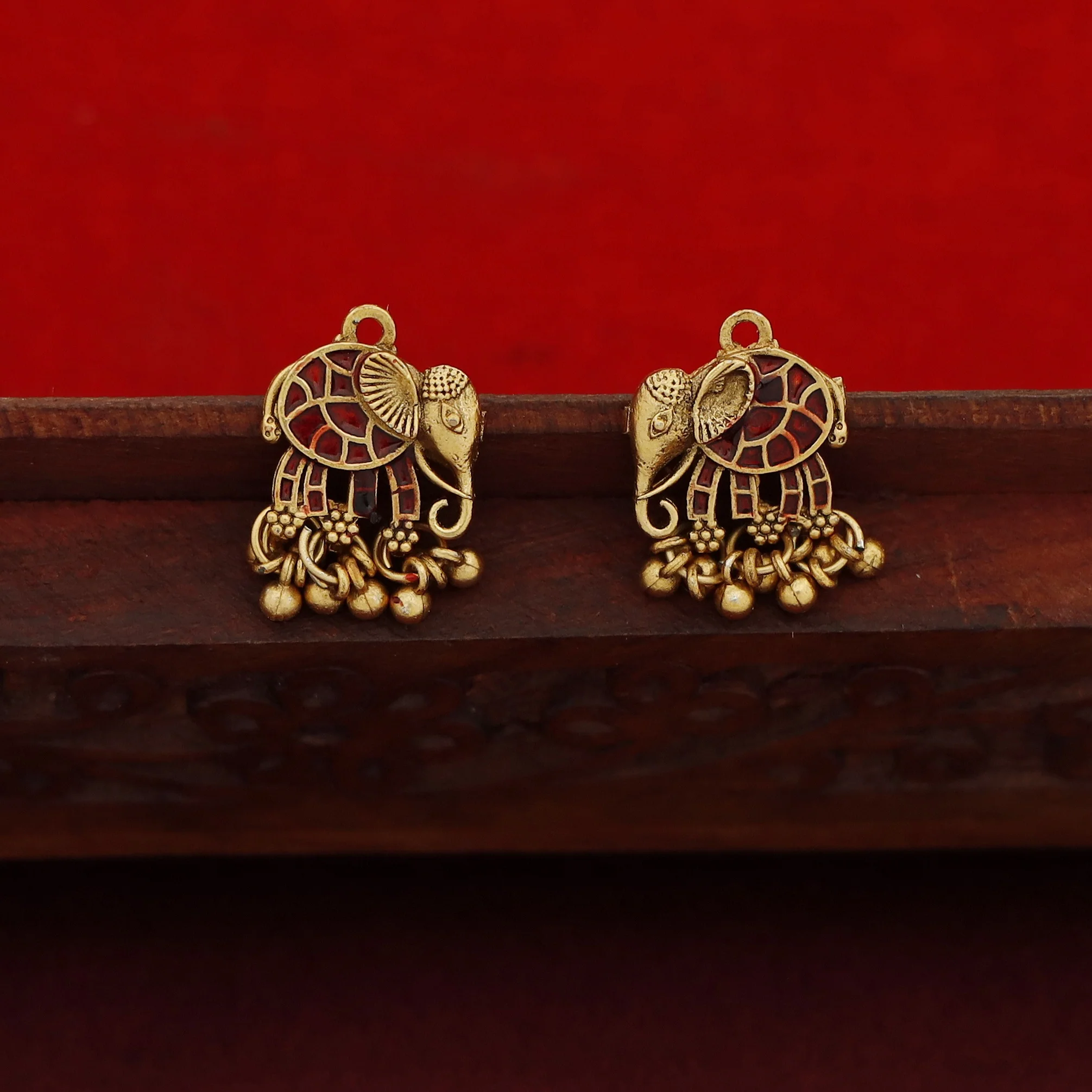Pallavini 5 Airavat Choker/Short Neckpiece With Earring - Image 8