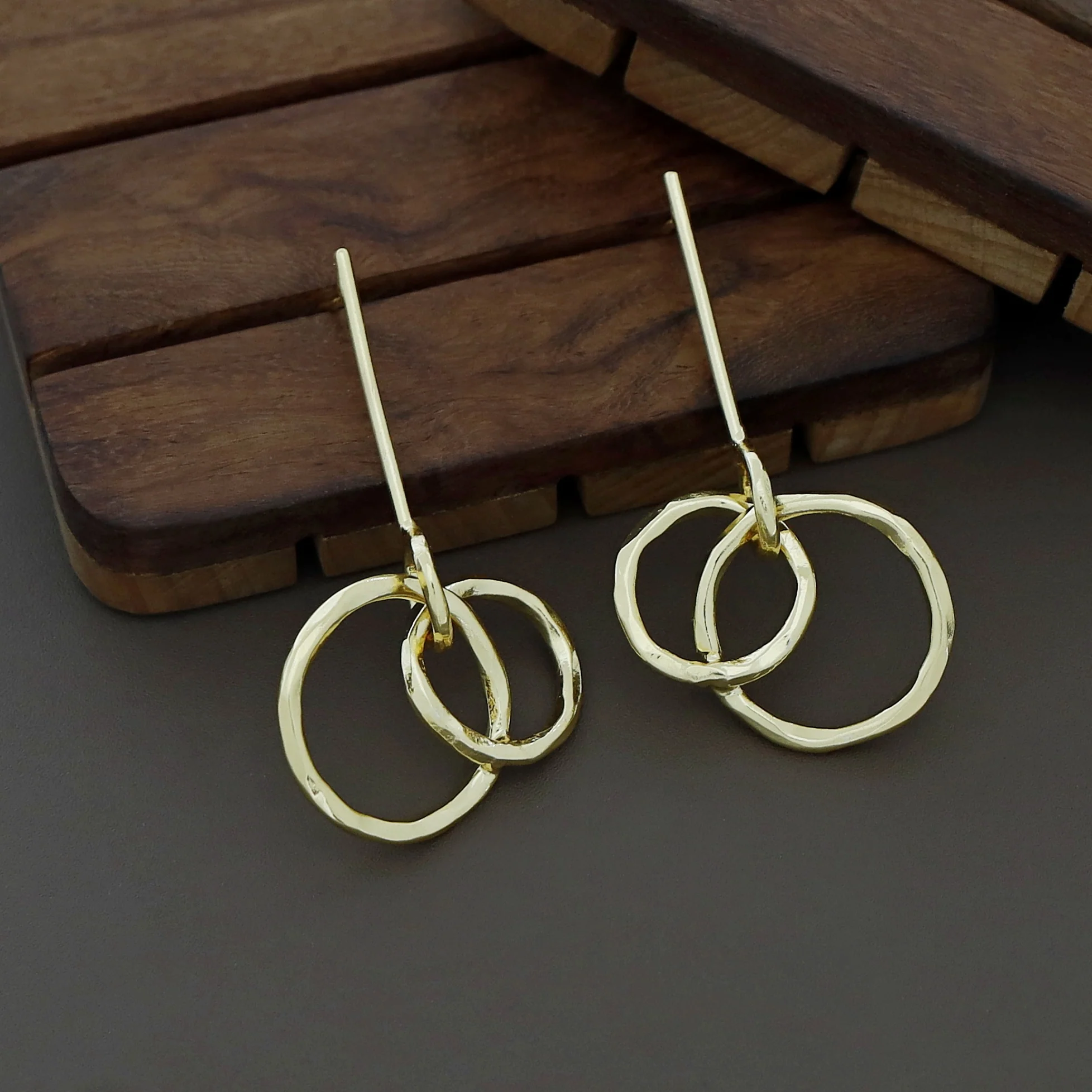 Pamela Golden Circle Earring - Image 3