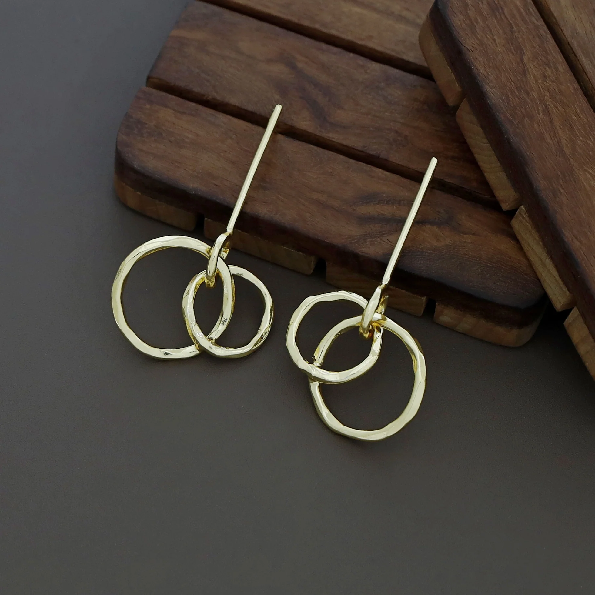 Pamela Golden Circle Earring - Image 4