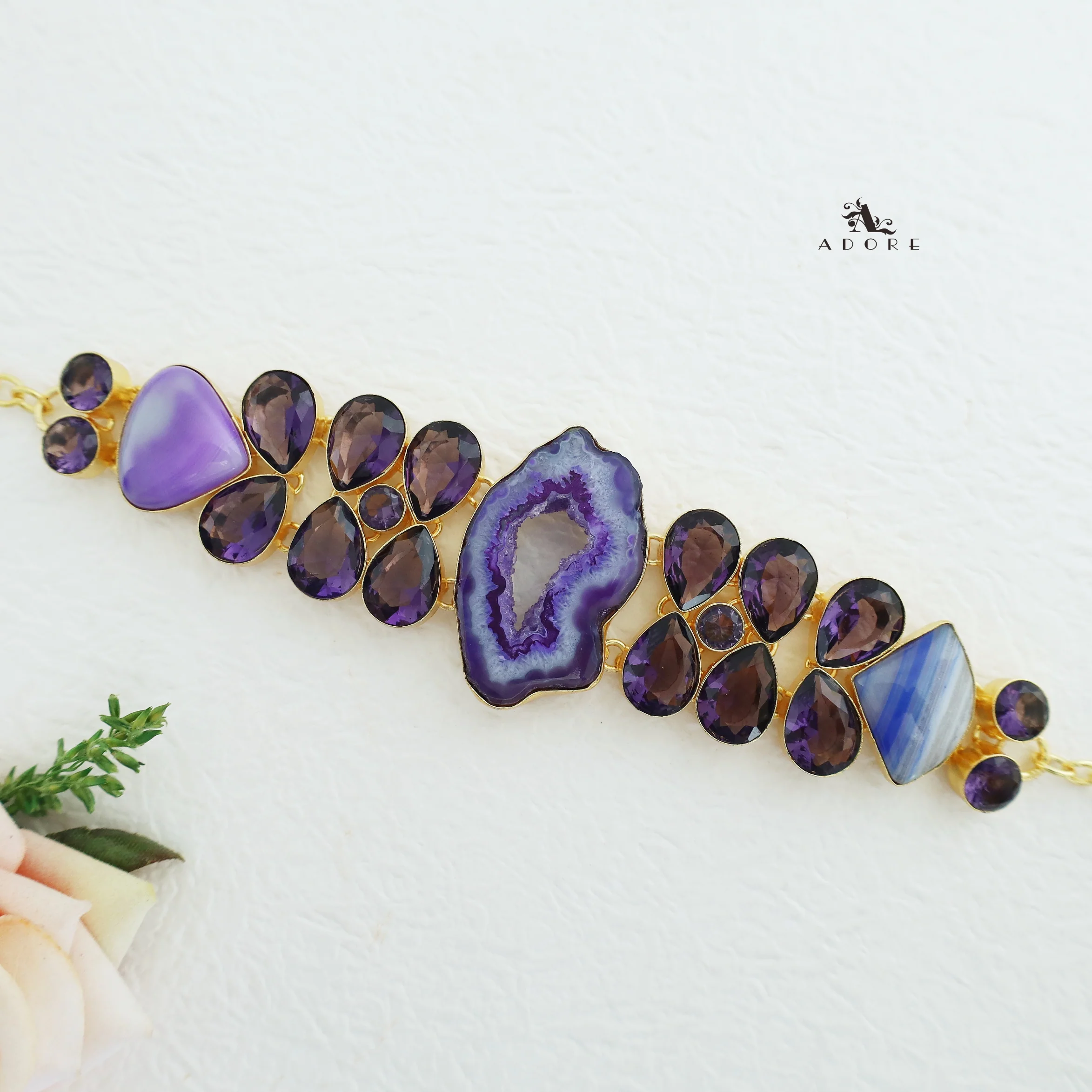 Pansy Agate + Glossy Stone Choker - Image 2