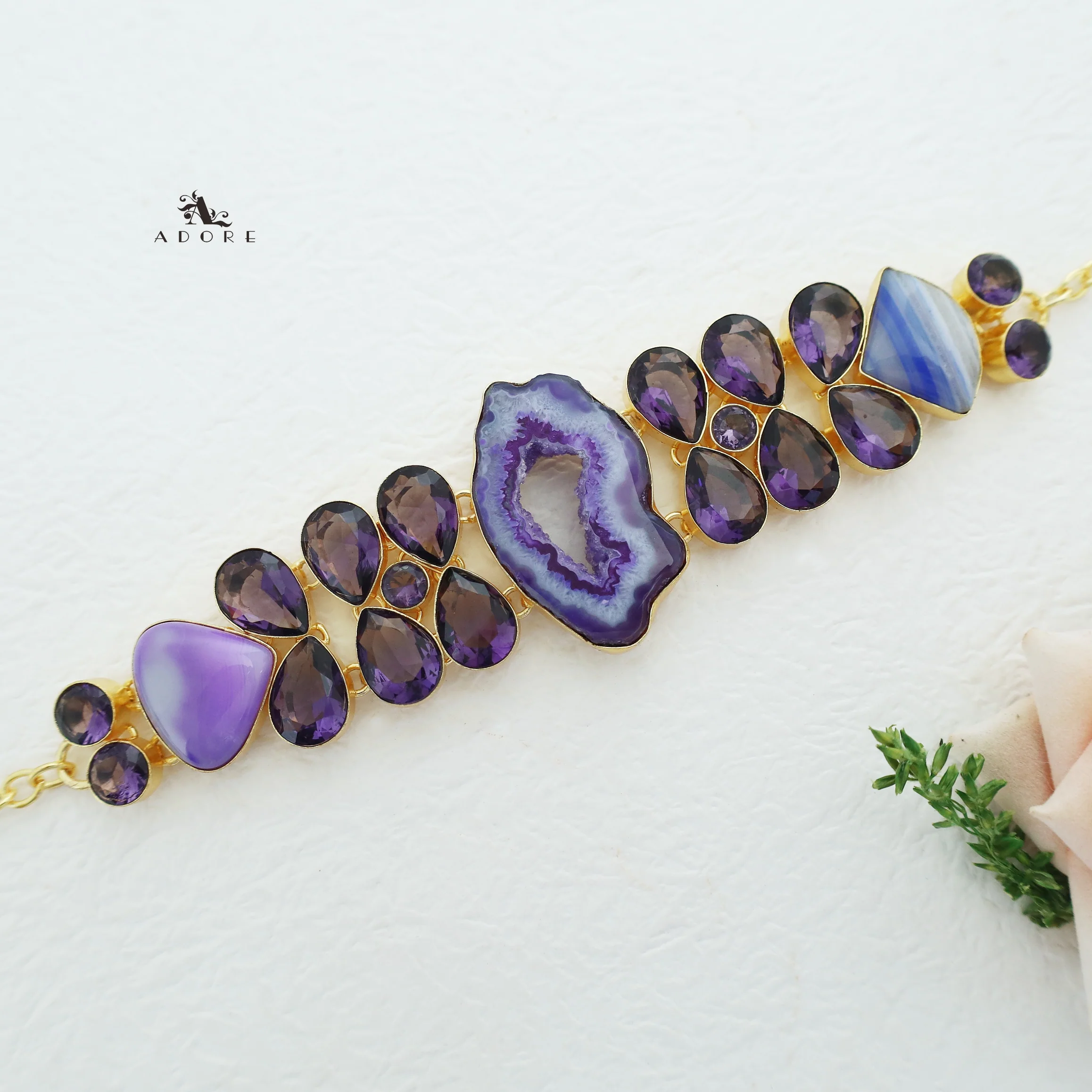 Pansy Agate + Glossy Stone Choker - Image 3