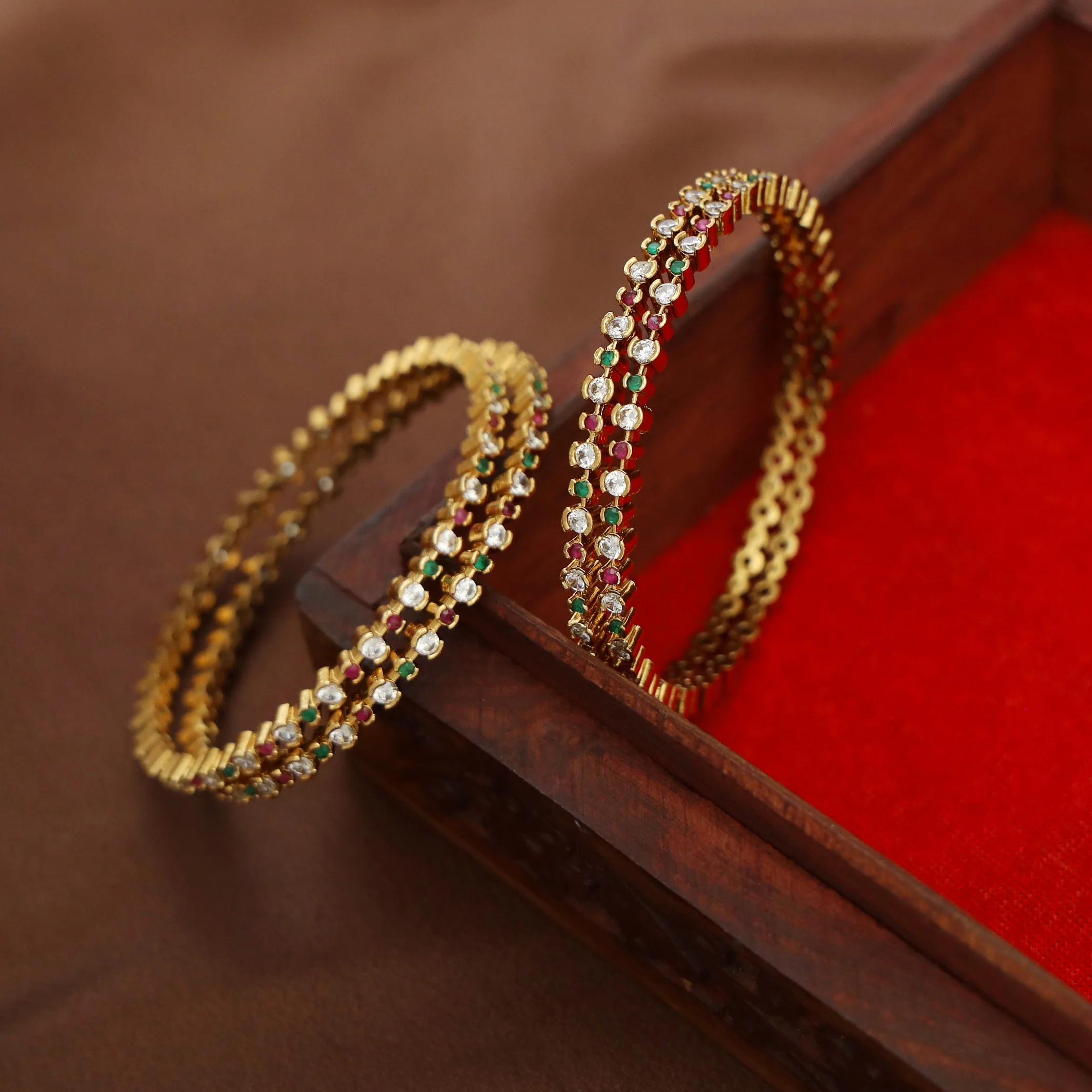Pavanika Glossy Stone Bangle (Set Of 4) - Image 2