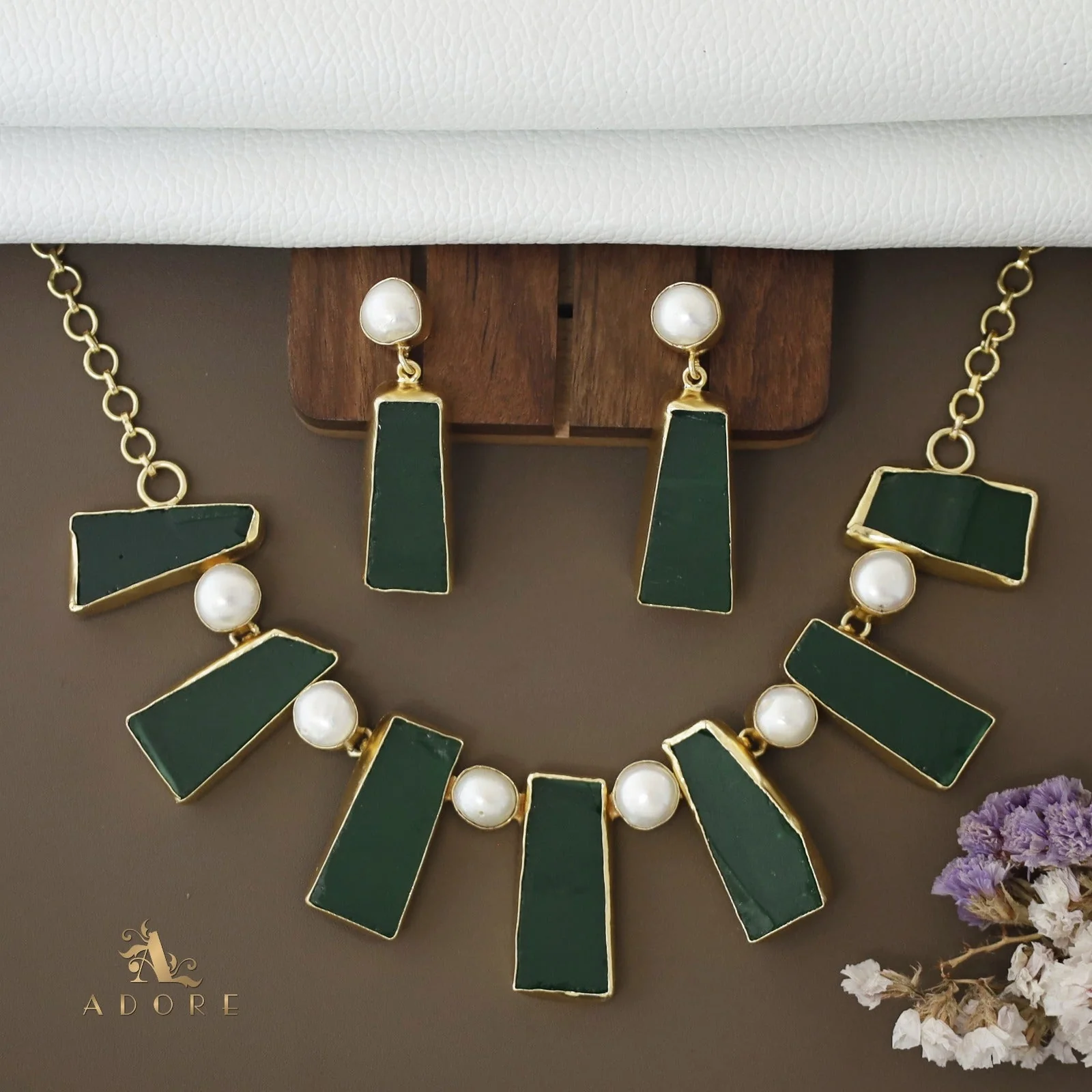 Pegasus Rugged Stone Neckpiece With Earring - Image 11