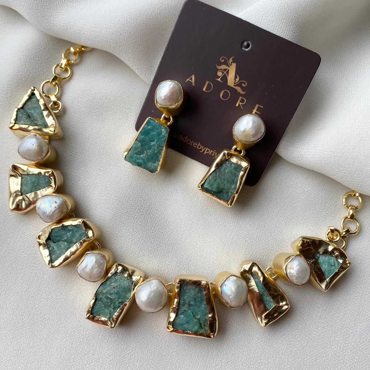 Pegasus Rugged Stone Neckpiece With Earring - Image 18