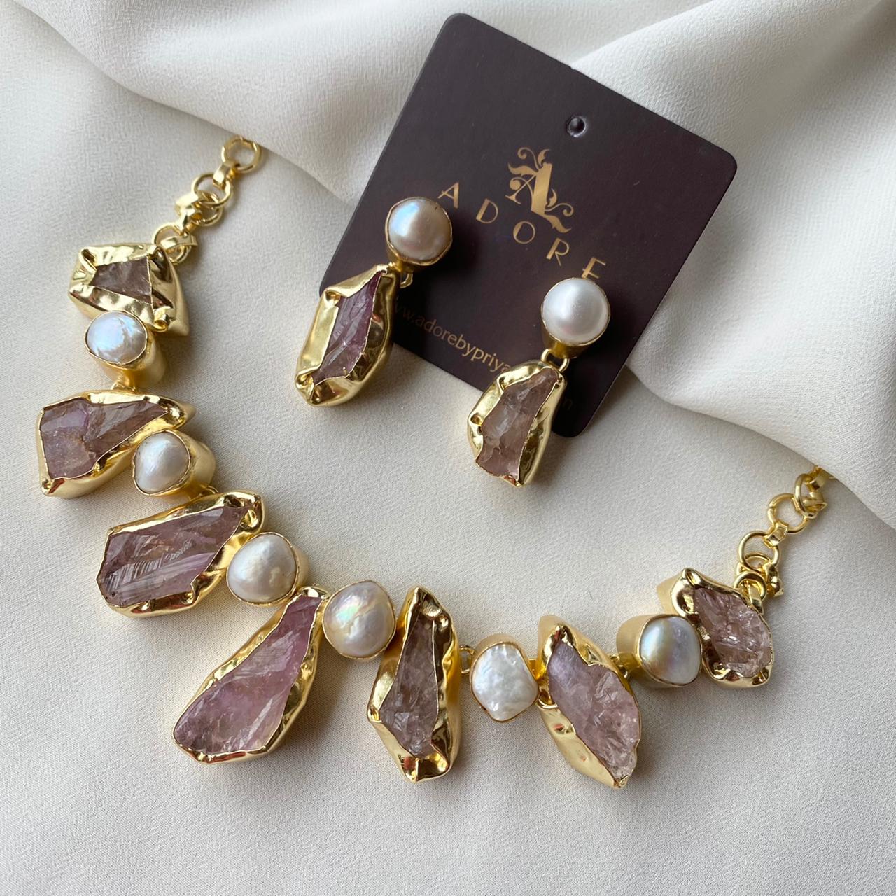 Pegasus Rugged Stone Neckpiece With Earring - Image 20