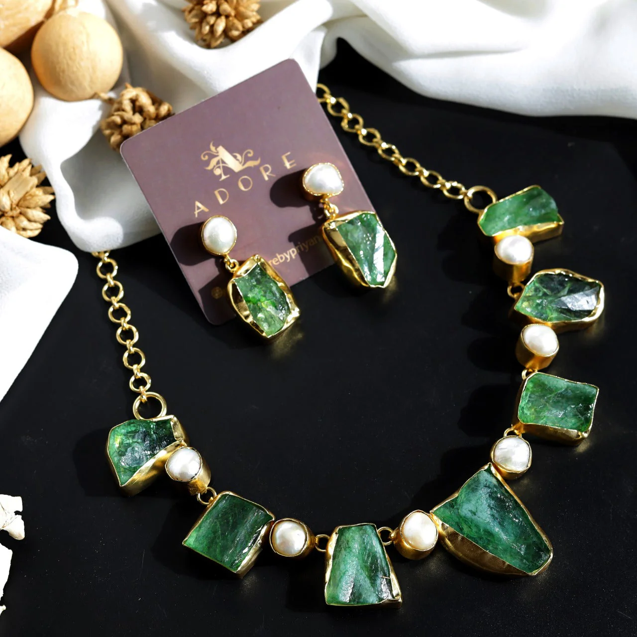 Pegasus Rugged Stone Neckpiece With Earring - Image 23