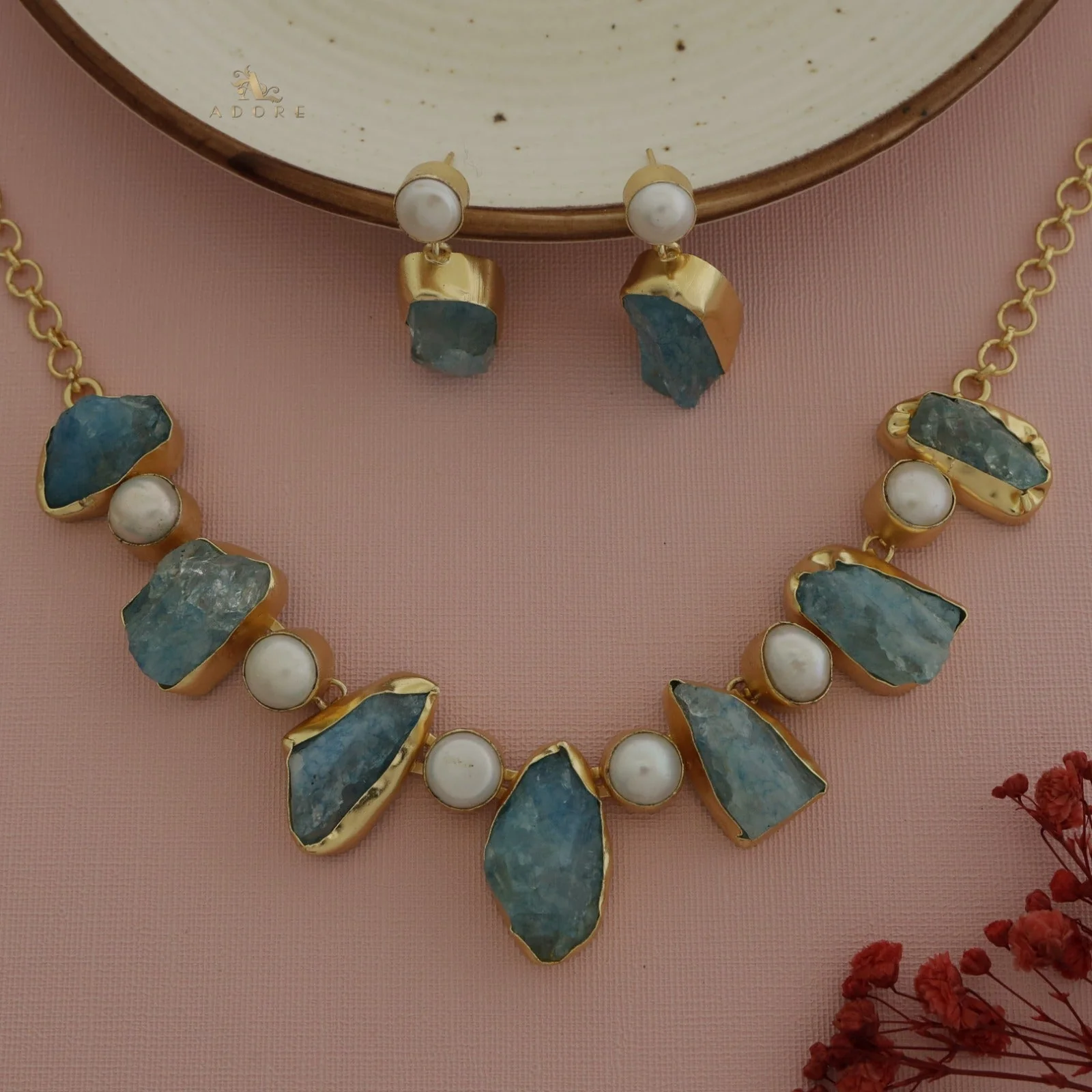 Pegasus Rugged Stone Neckpiece With Earring - Image 28