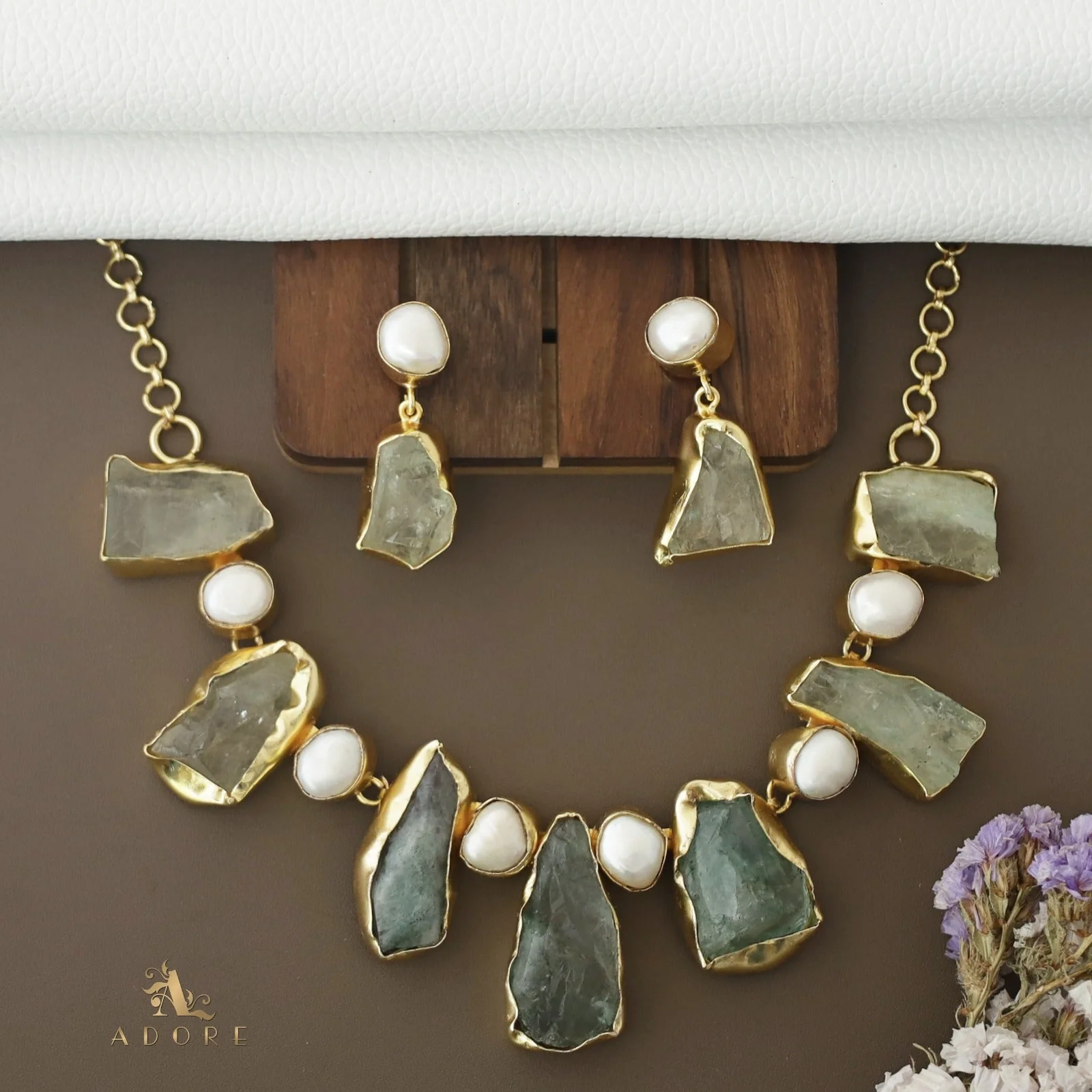 Pegasus Rugged Stone Neckpiece With Earring - Image 31