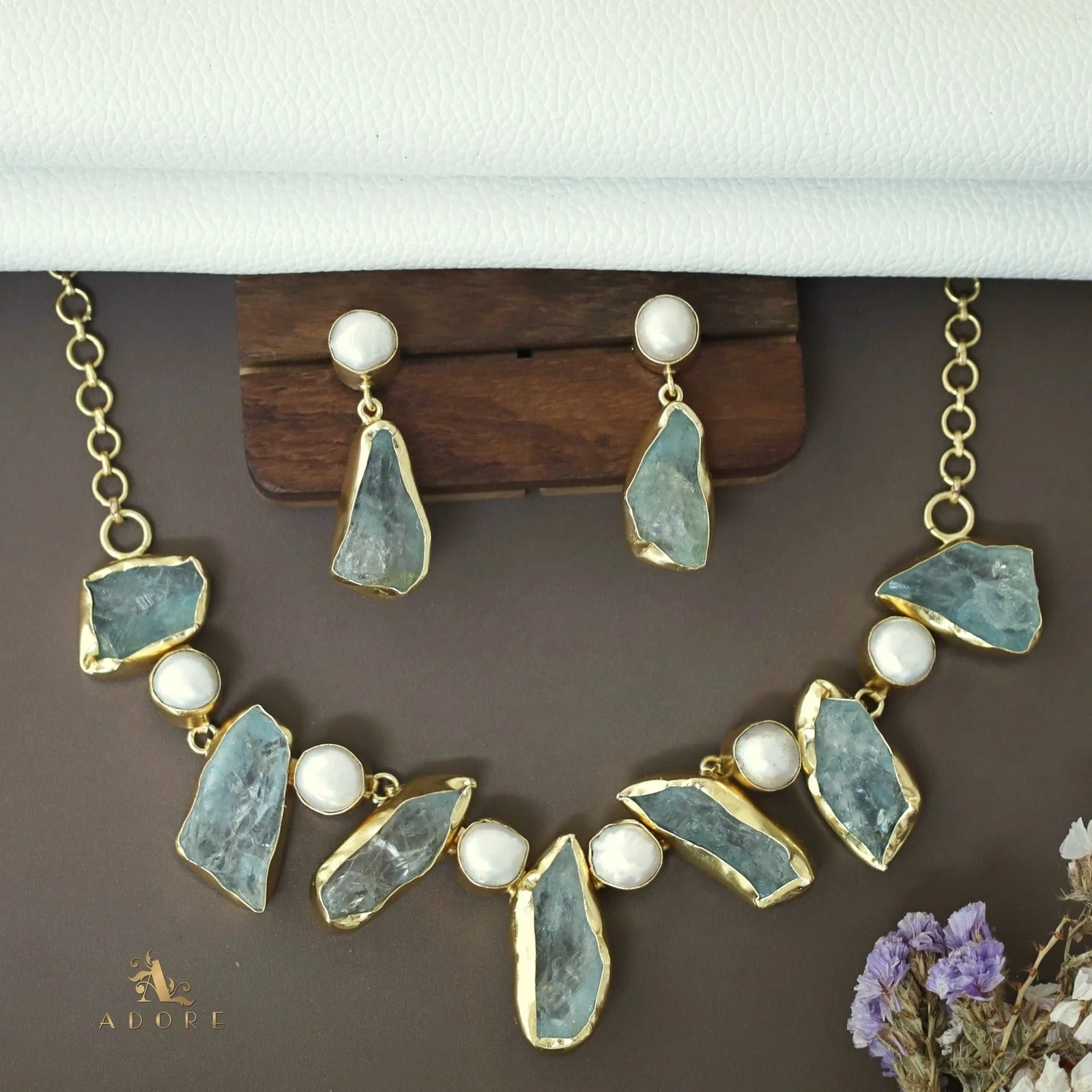 Pegasus Rugged Stone Neckpiece With Earring - Image 32