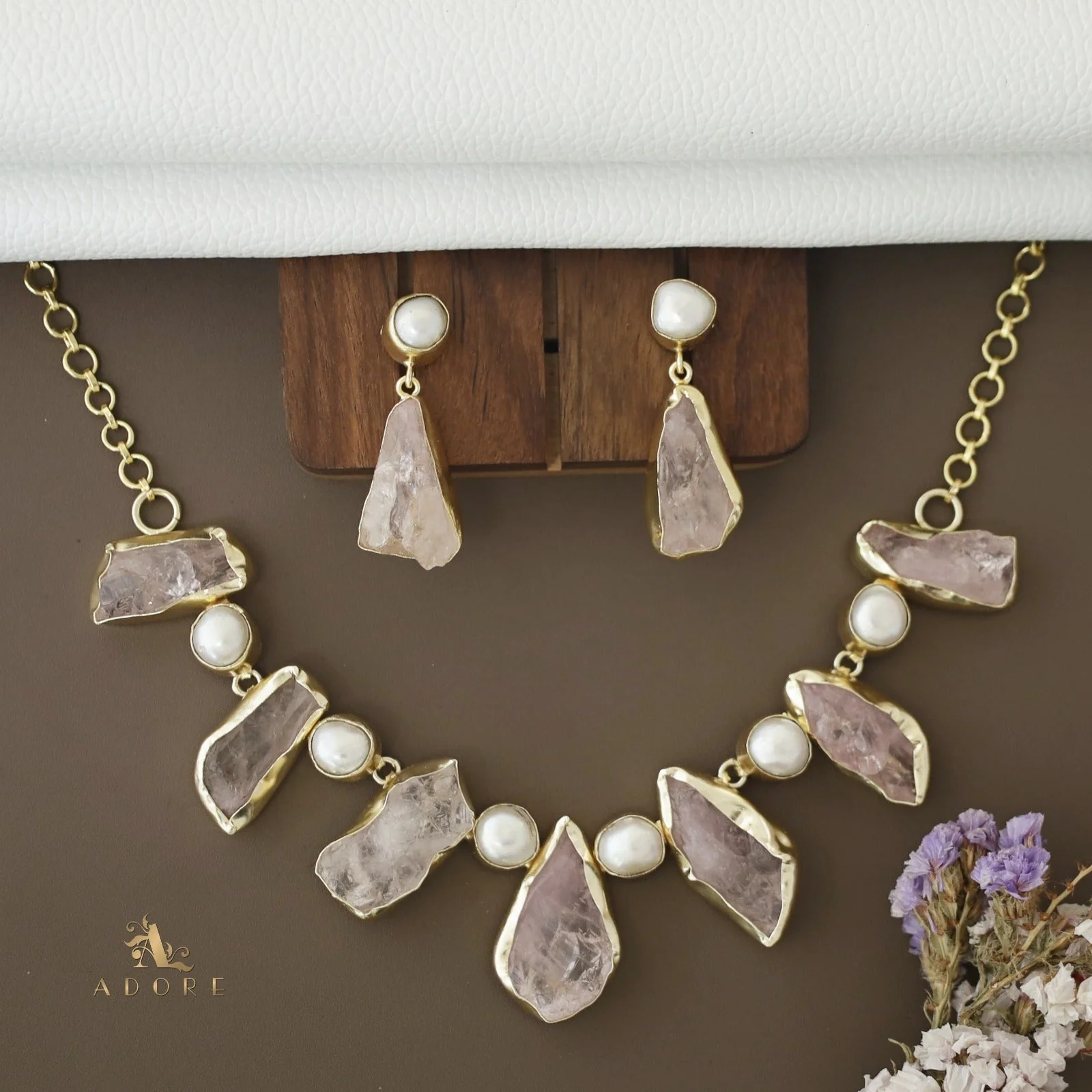 Pegasus Rugged Stone Neckpiece With Earring - Image 34