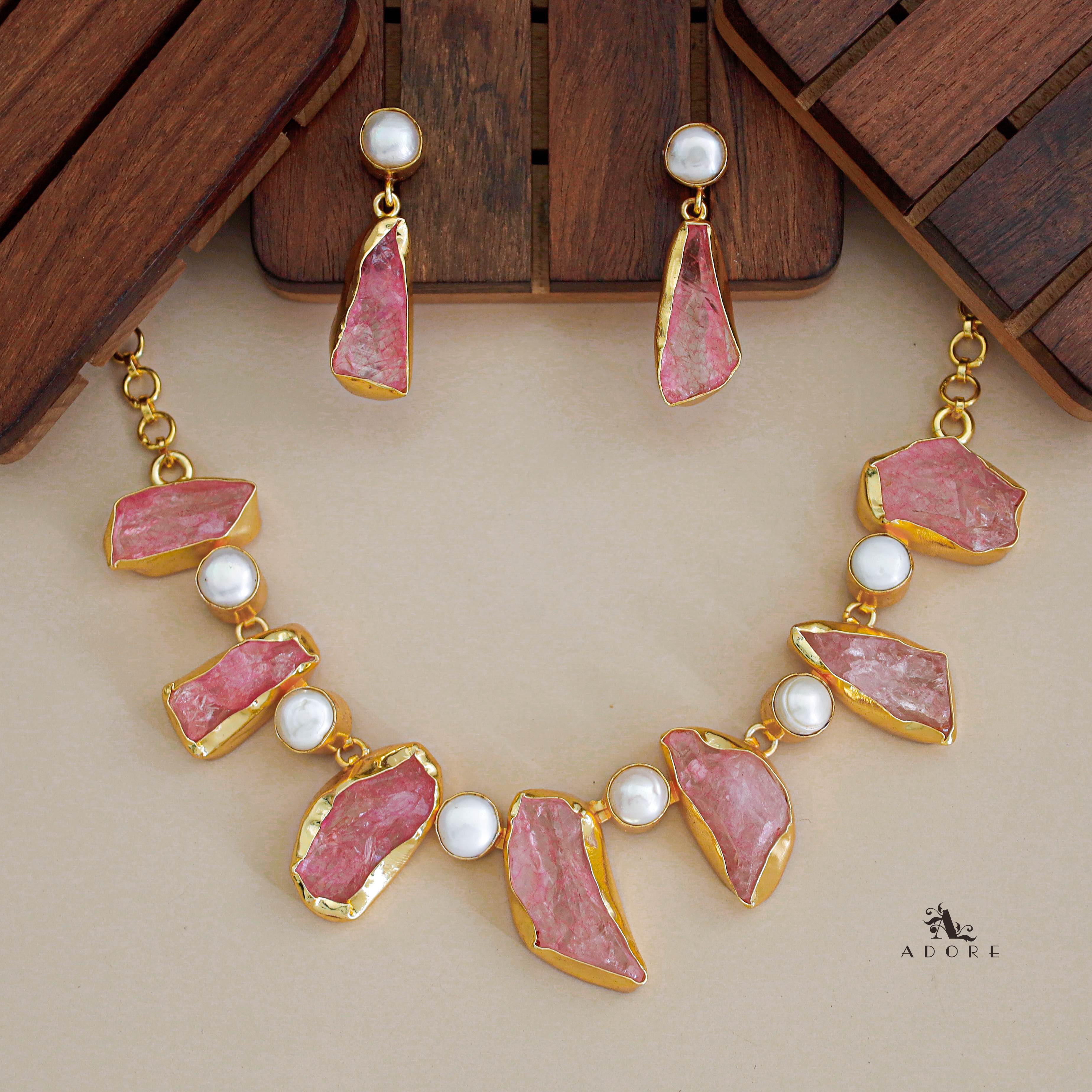 Pegasus Rugged Stone Neckpiece With Earring - Image 40