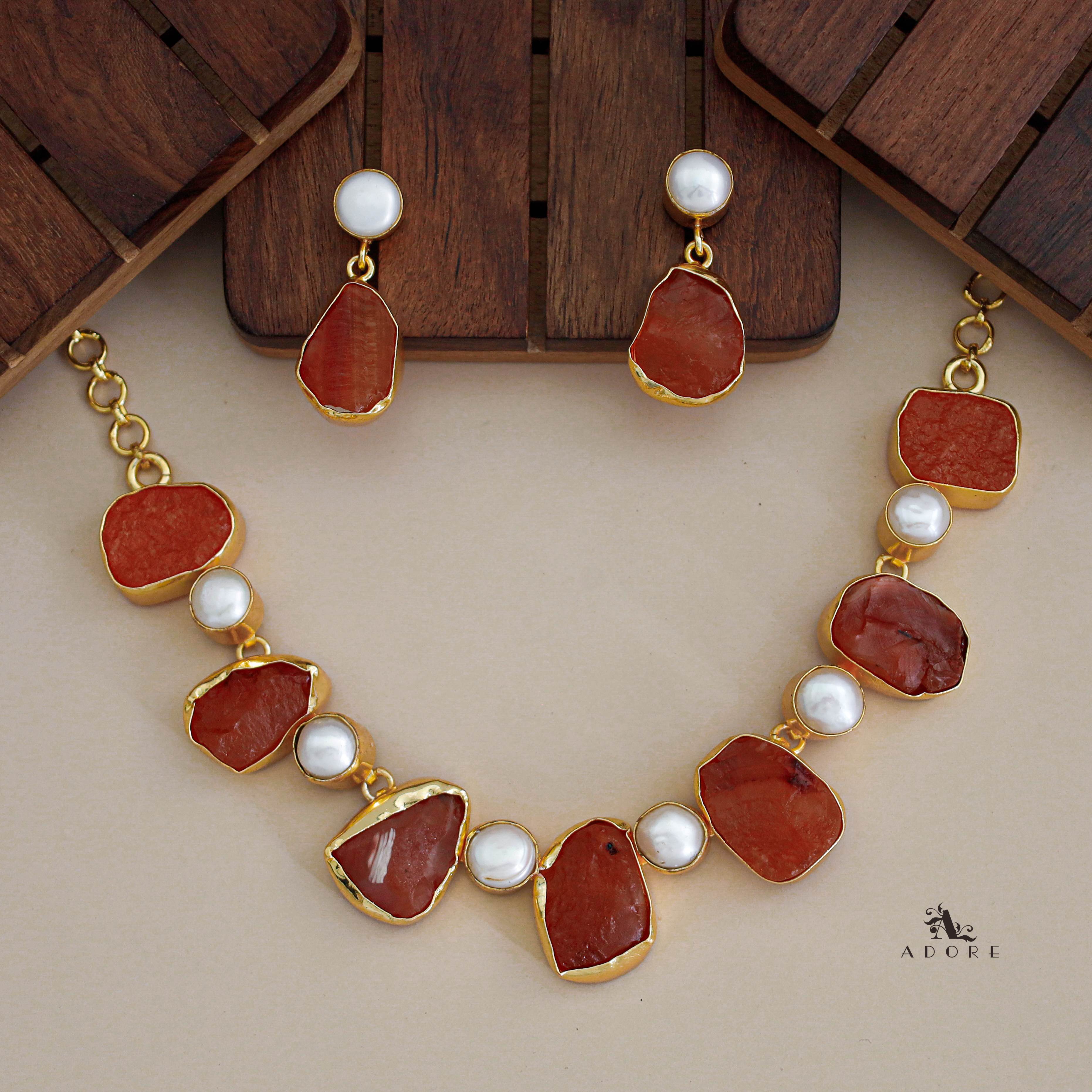 Pegasus Rugged Stone Neckpiece With Earring - Image 7