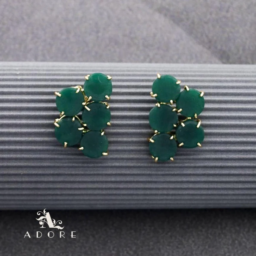 Penta Round Claw Raw Stone Earring - Image 4