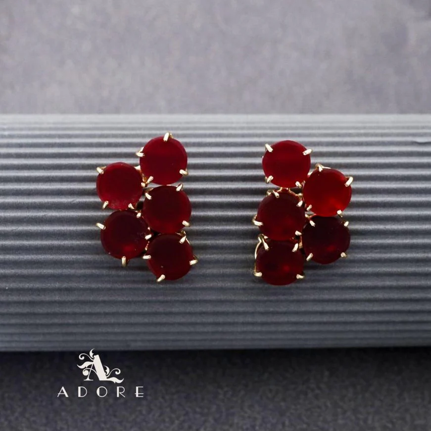 Penta Round Claw Raw Stone Earring - Image 8