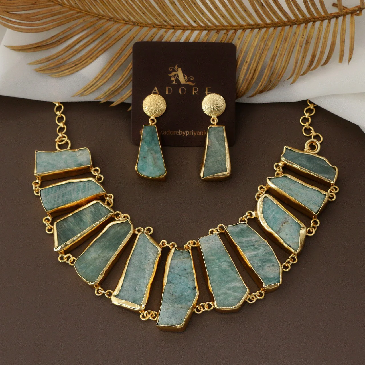 Piera Raw Stone Neckpiece With Earring - Image 13