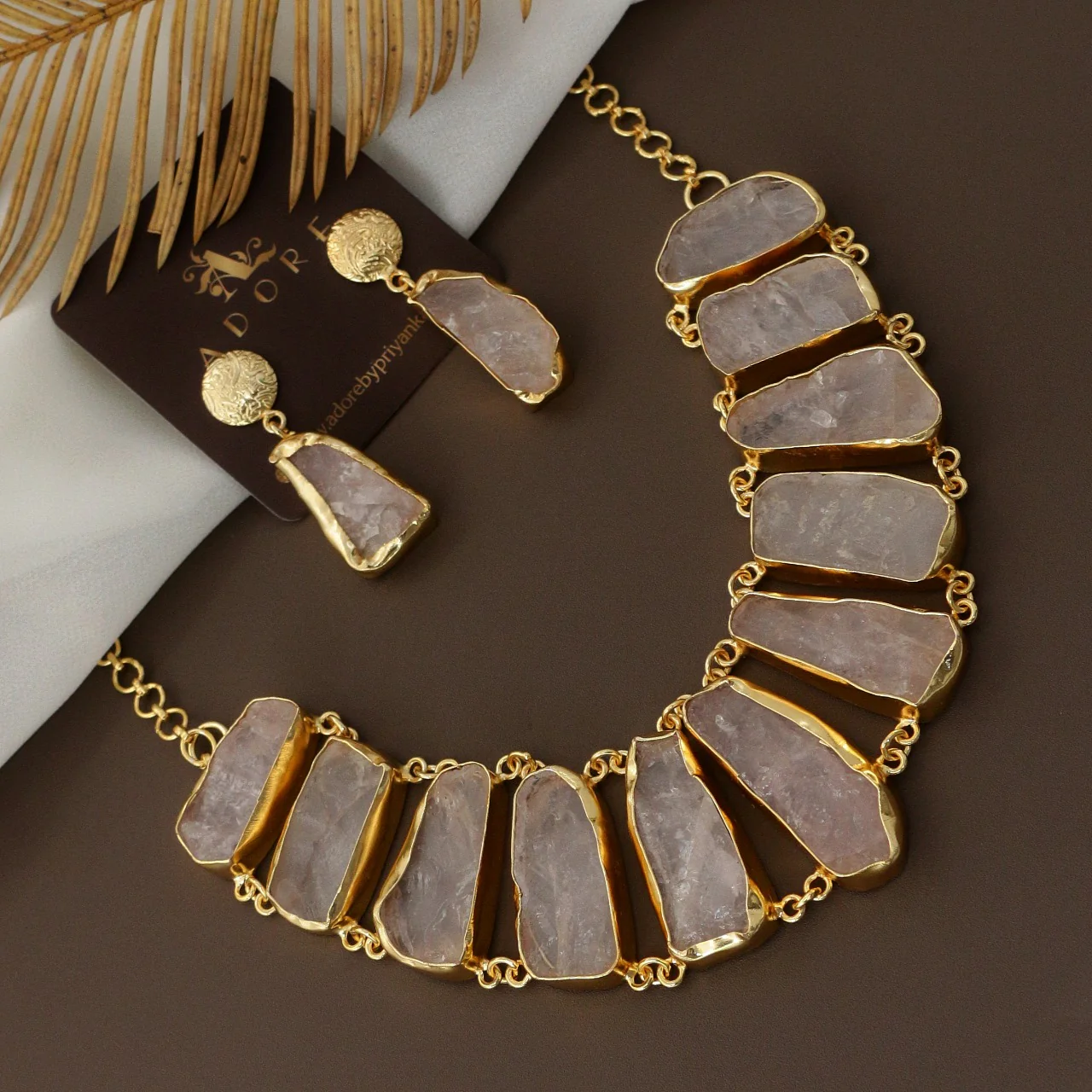 Piera Raw Stone Neckpiece With Earring - Image 16