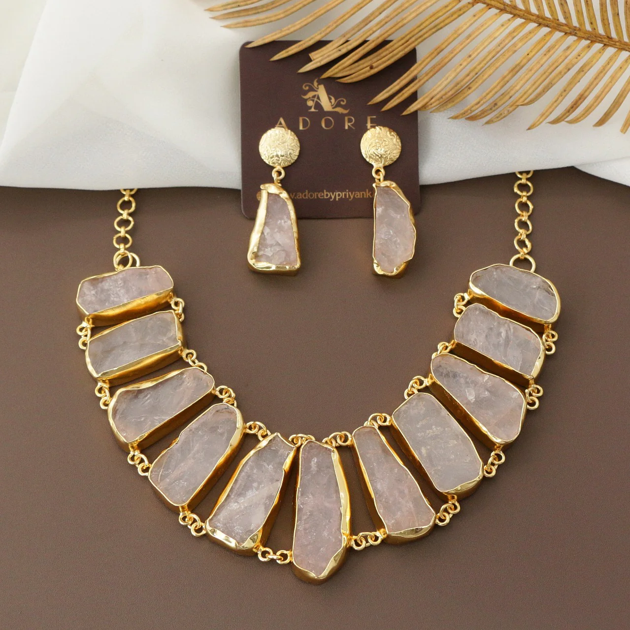 Piera Raw Stone Neckpiece With Earring - Image 17