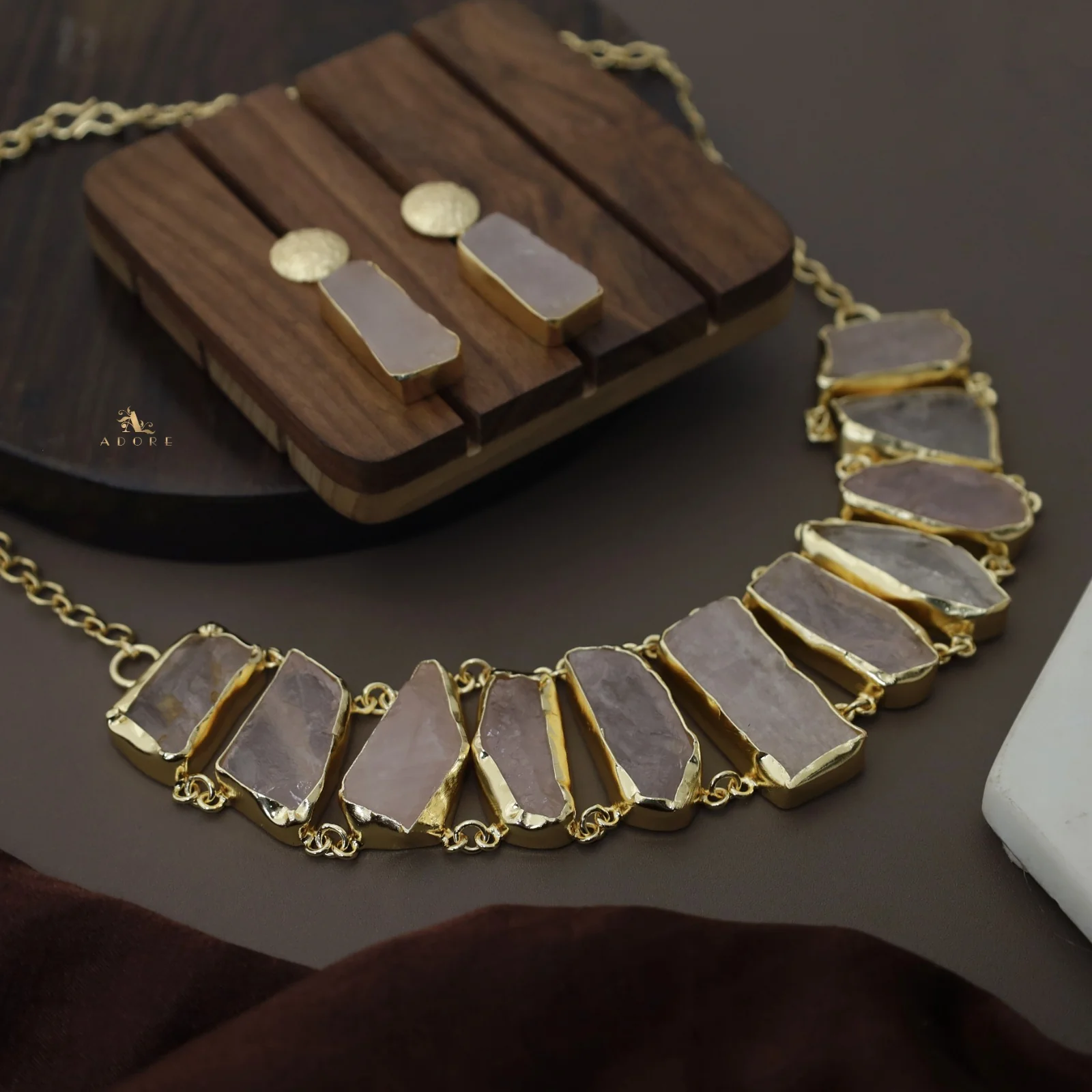 Piera Raw Stone Neckpiece With Earring - Image 23
