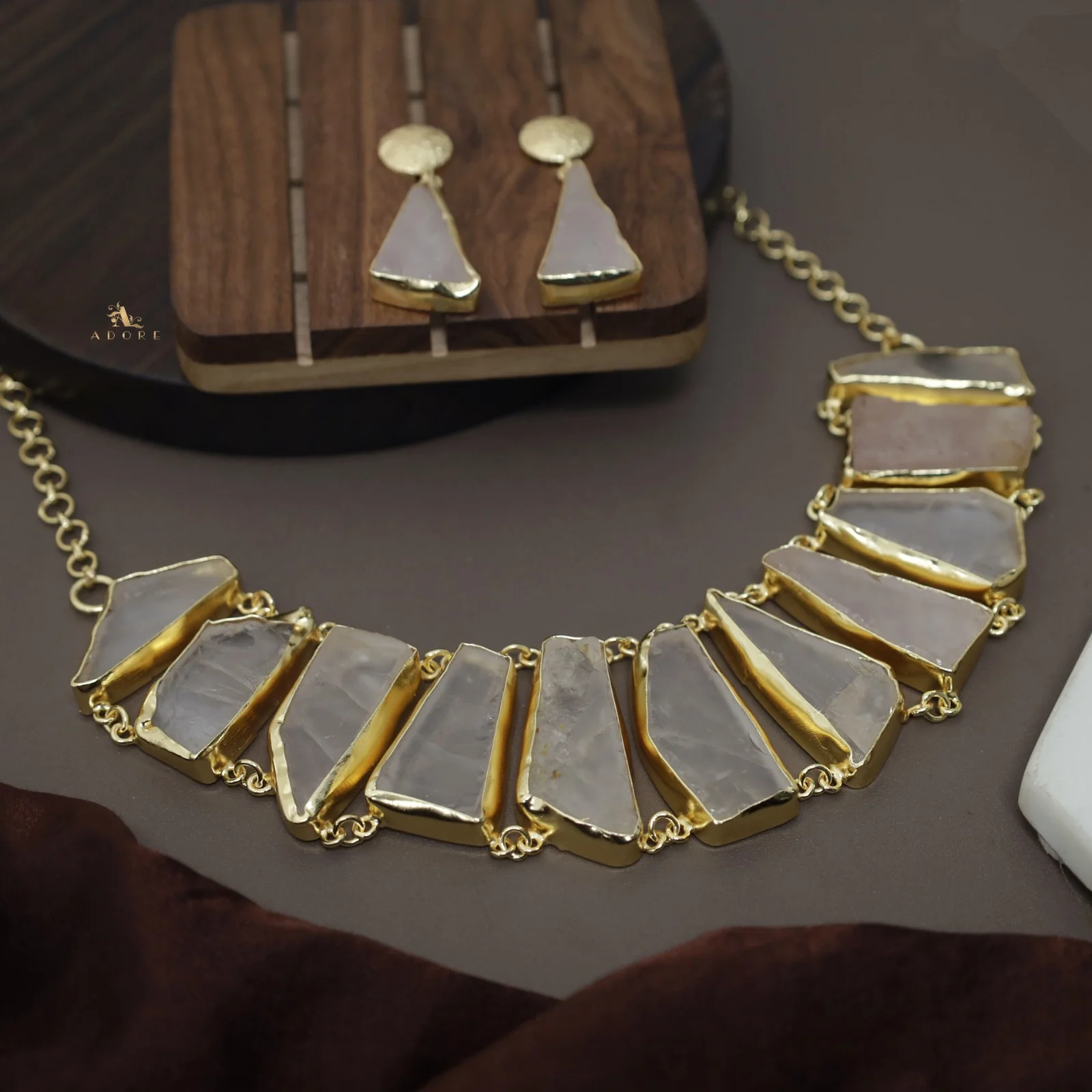 Piera Raw Stone Neckpiece With Earring - Image 24