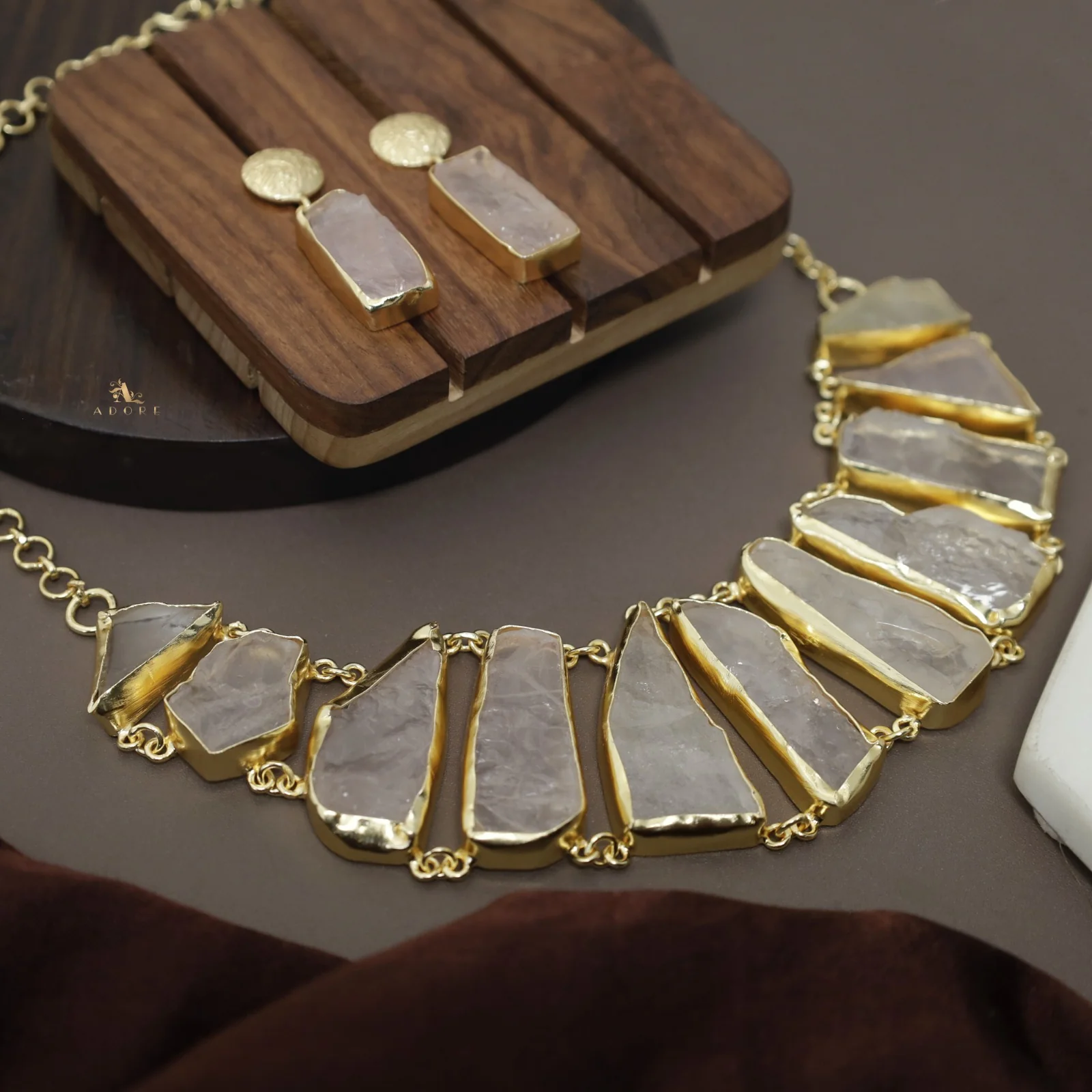 Piera Raw Stone Neckpiece With Earring - Image 25