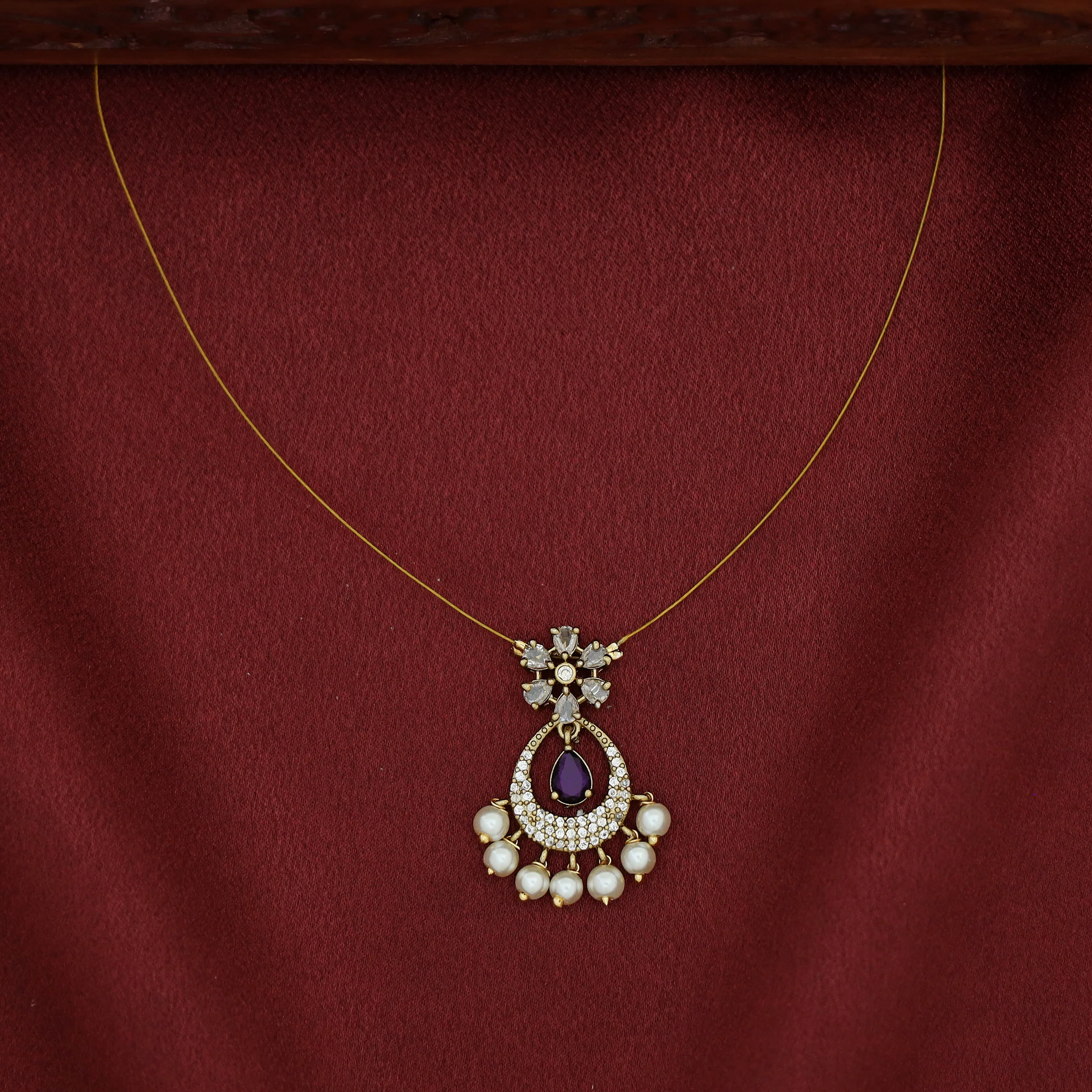 Pooja Flower Pearl String Neckpiece - Image 5