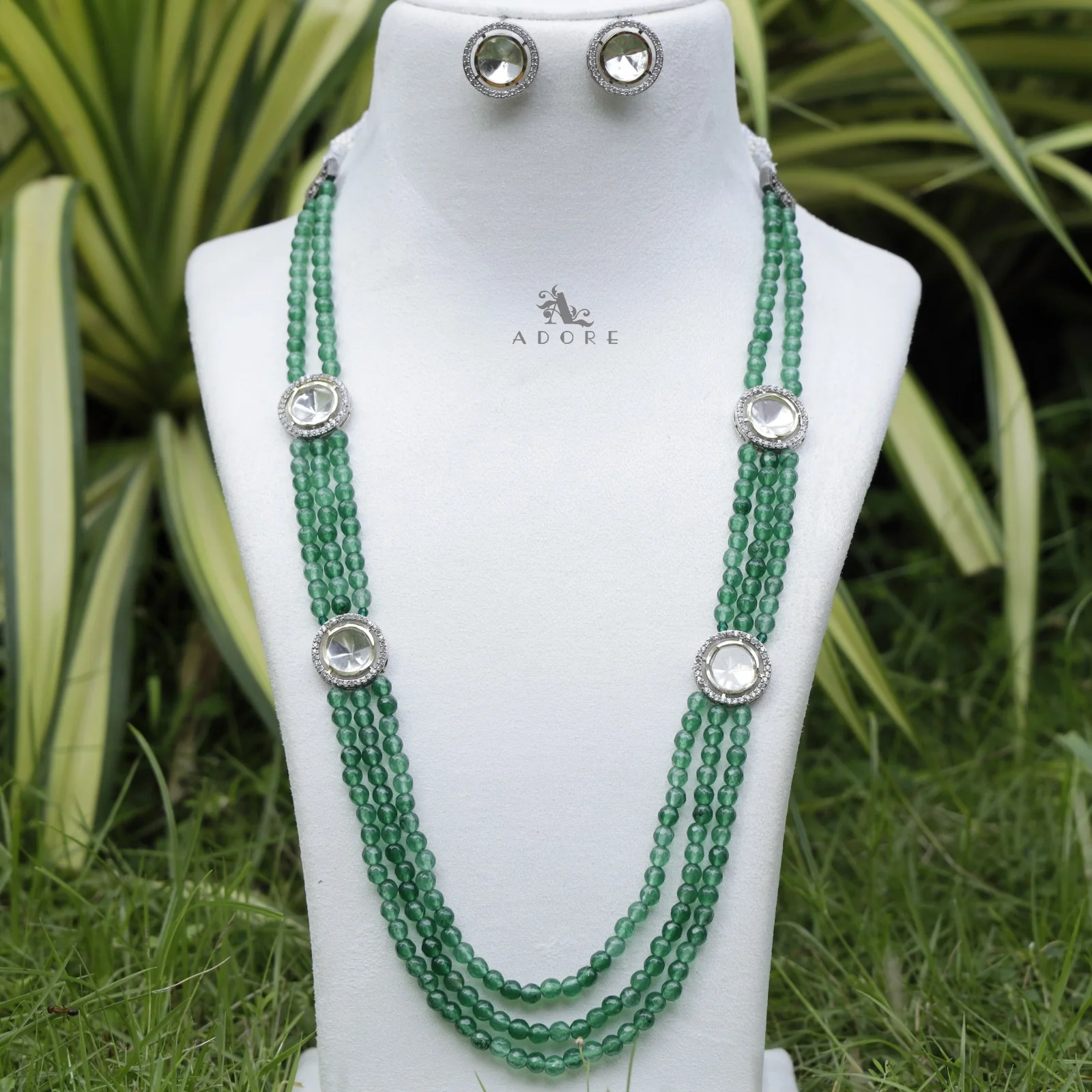 Prekshaa Polki Kundan Neckpiece With Earring - Image 3