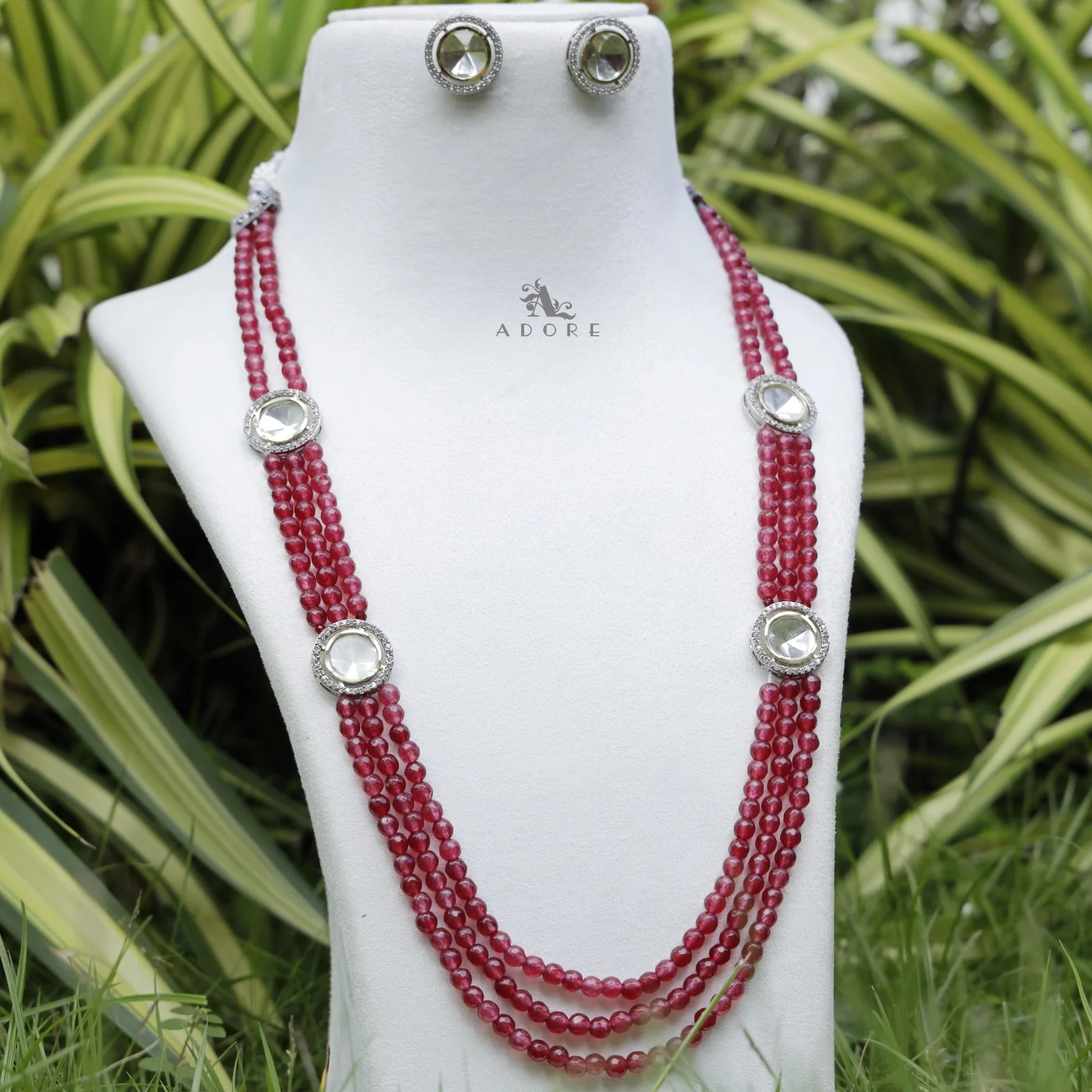 Prekshaa Polki Kundan Neckpiece With Earring - Image 4