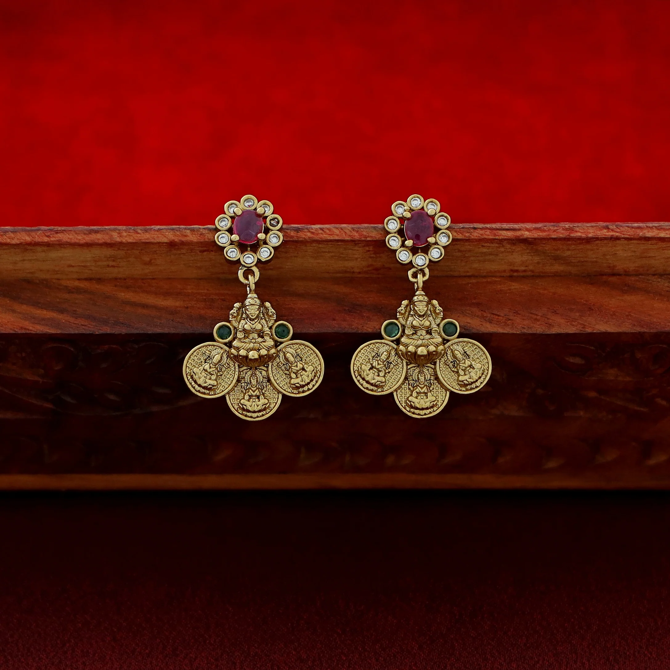 Premium Indradhwaja Devi Kashi Neckpiece With Earring - Image 5