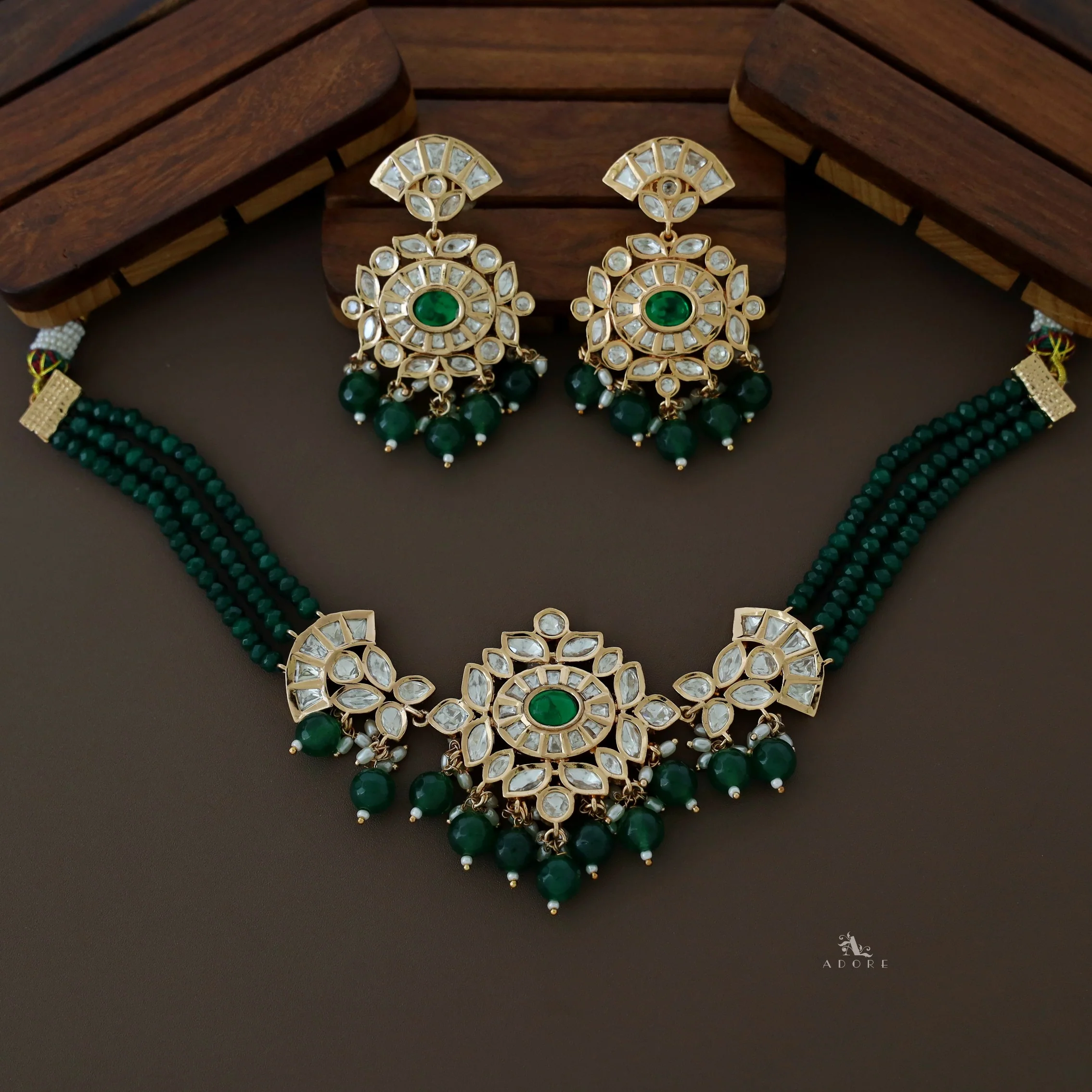 Premium Irene Kundan Choker with Earring - Image 6