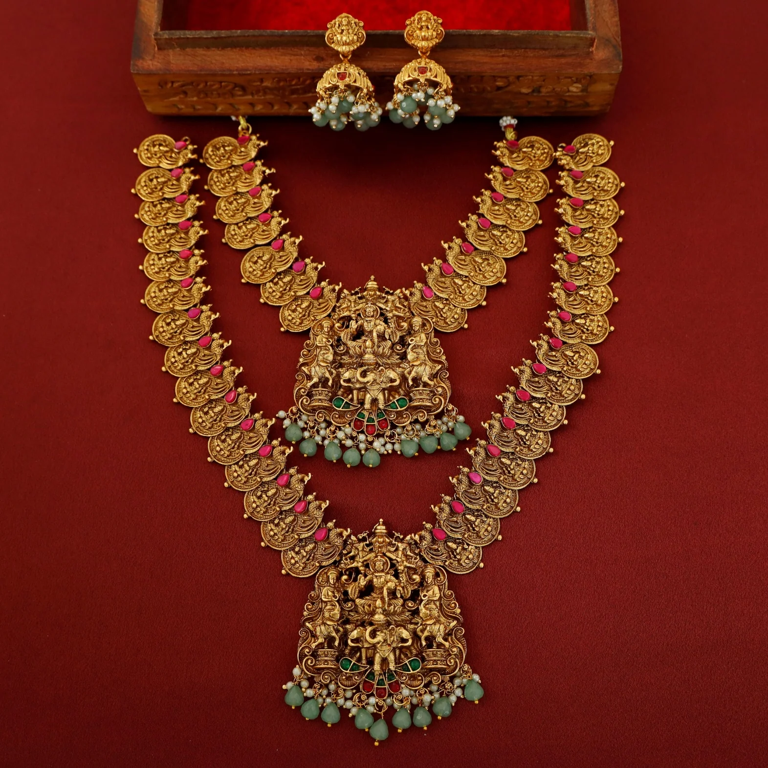 Premium Mohitha Bridal Set Neckpiece With Earring - Image 2